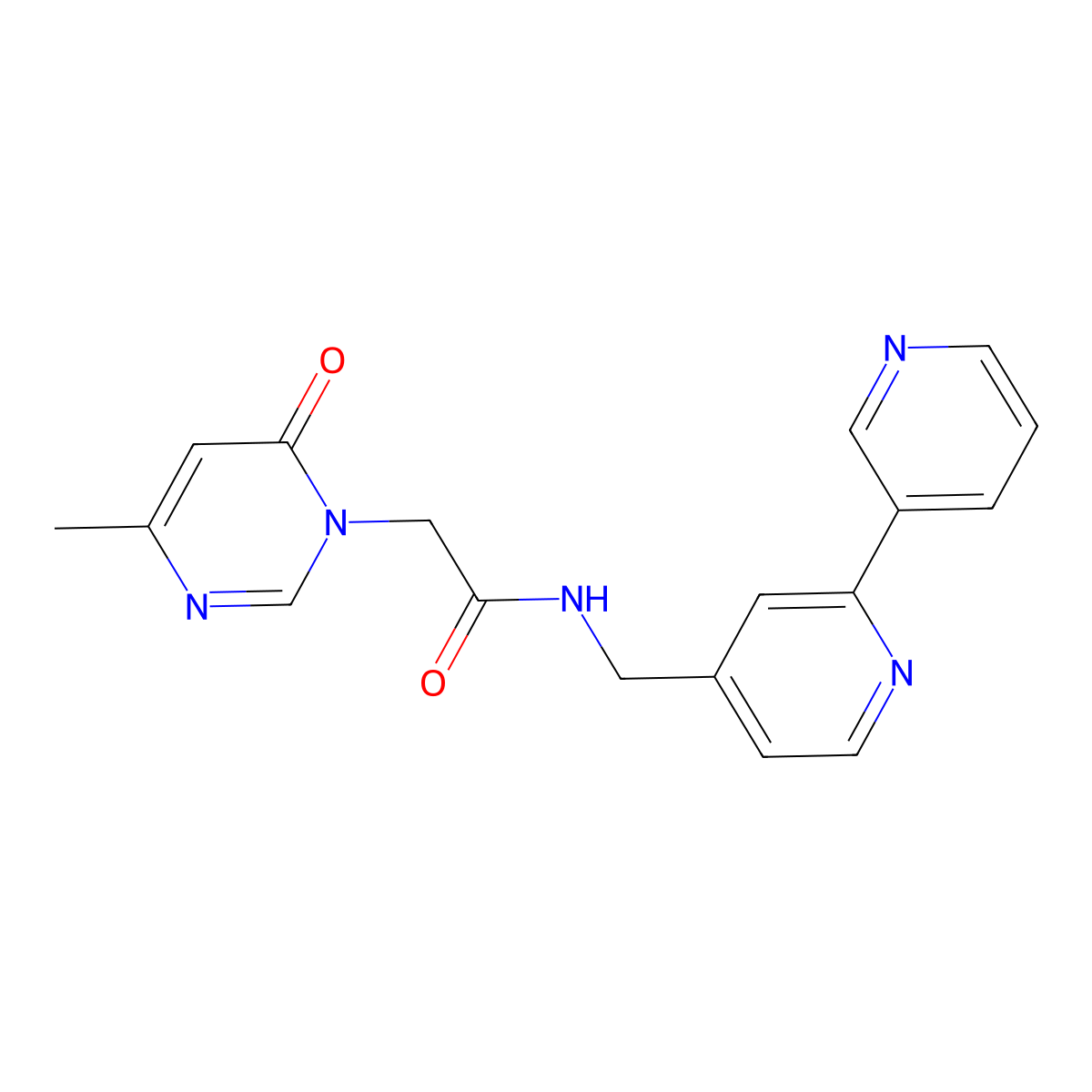 N-({[2,3'-bipyridine]-4-yl}methyl)-2-(4-methyl-6-oxo-1,6-dihydropyrimidin-1-yl)acetamide molecular structure, CAS 1904013-98-4