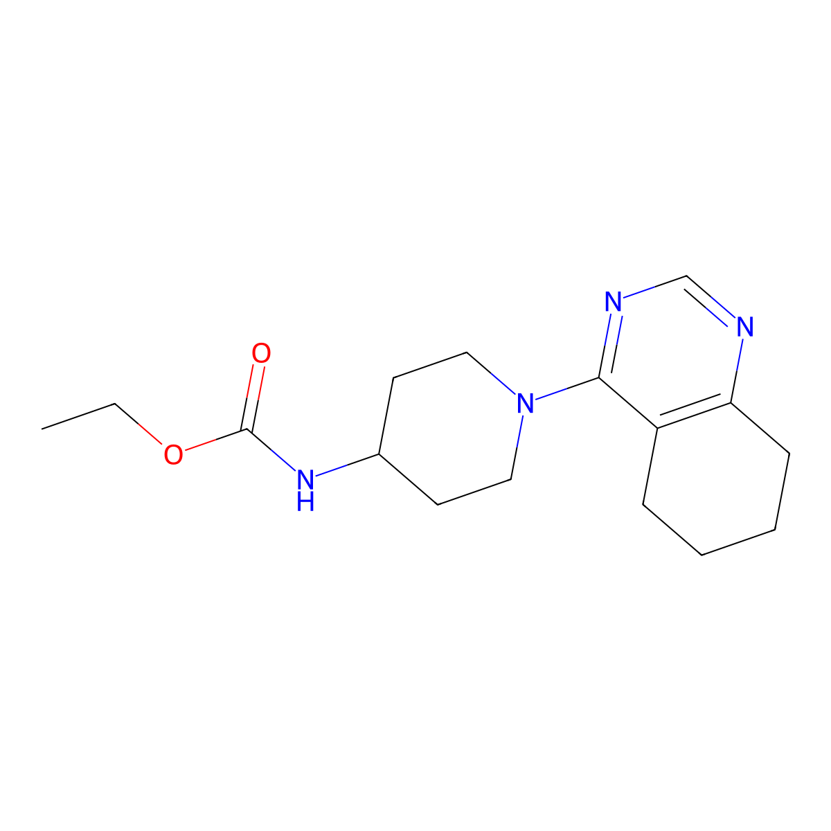 Ethyl (1-(5,6,7,8-tetrahydroquinazolin-4-yl)piperidin-4-yl)carbamate molecular structure, CAS 1904015-48-0