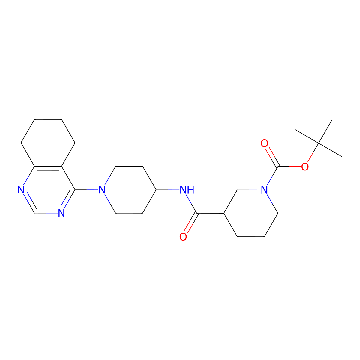 Tert-butyl 3-((1-(5,6,7,8-tetrahydroquinazolin-4-yl)piperidin-4-yl)carbamoyl)piperidine-1-carboxylate molecular structure, CAS 1904015-55-9
