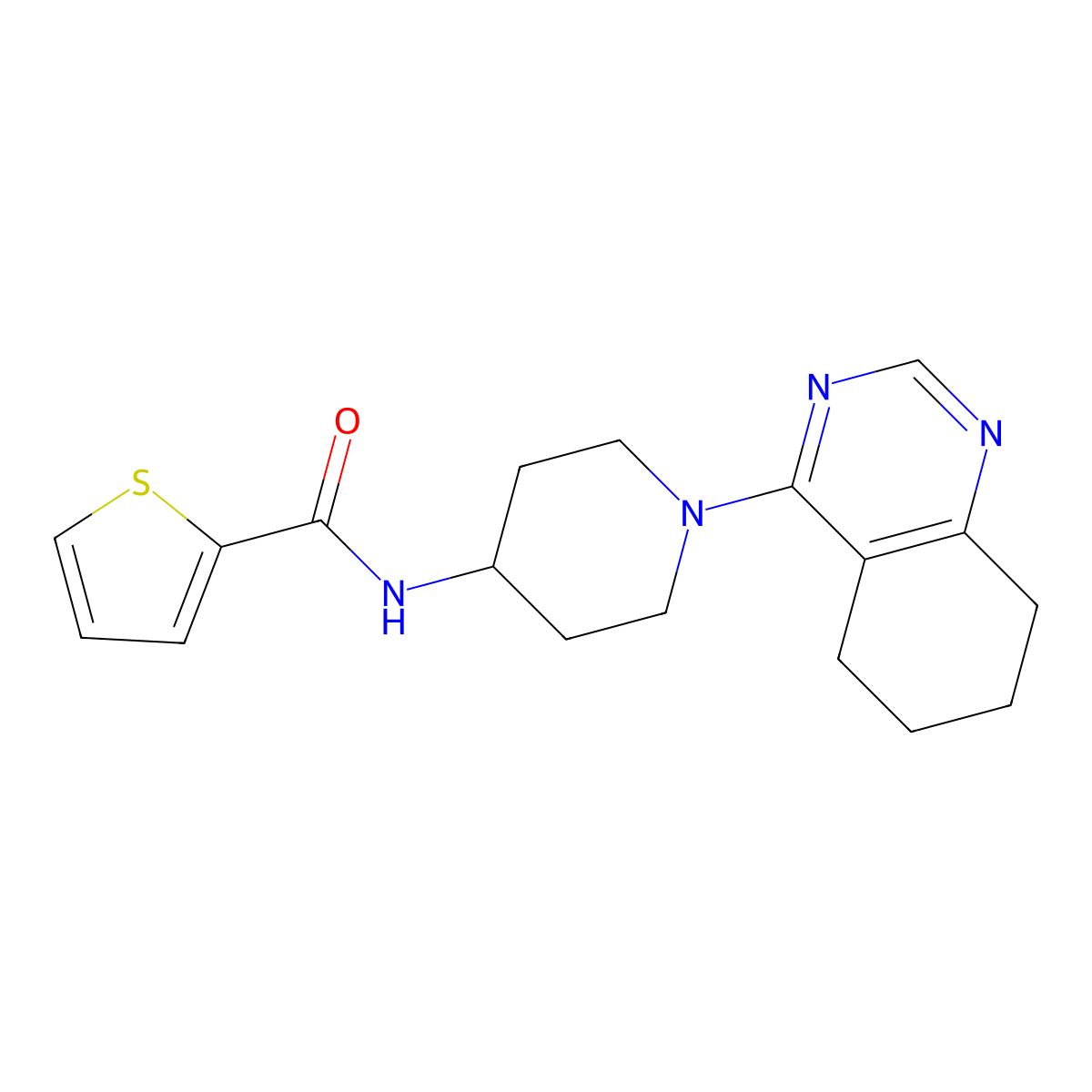 N-[1-(5,6,7,8-tetrahydroquinazolin-4-yl)piperidin-4-yl]thiophene-2-carboxamide molecular structure, CAS 1904015-60-6