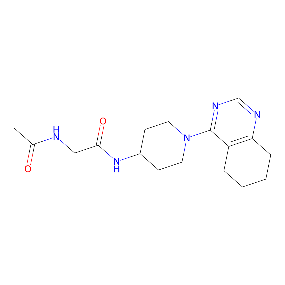 2-acetamido-N-[1-(5,6,7,8-tetrahydroquinazolin-4-yl)piperidin-4-yl]acetamide molecular structure, CAS 1904015-65-1