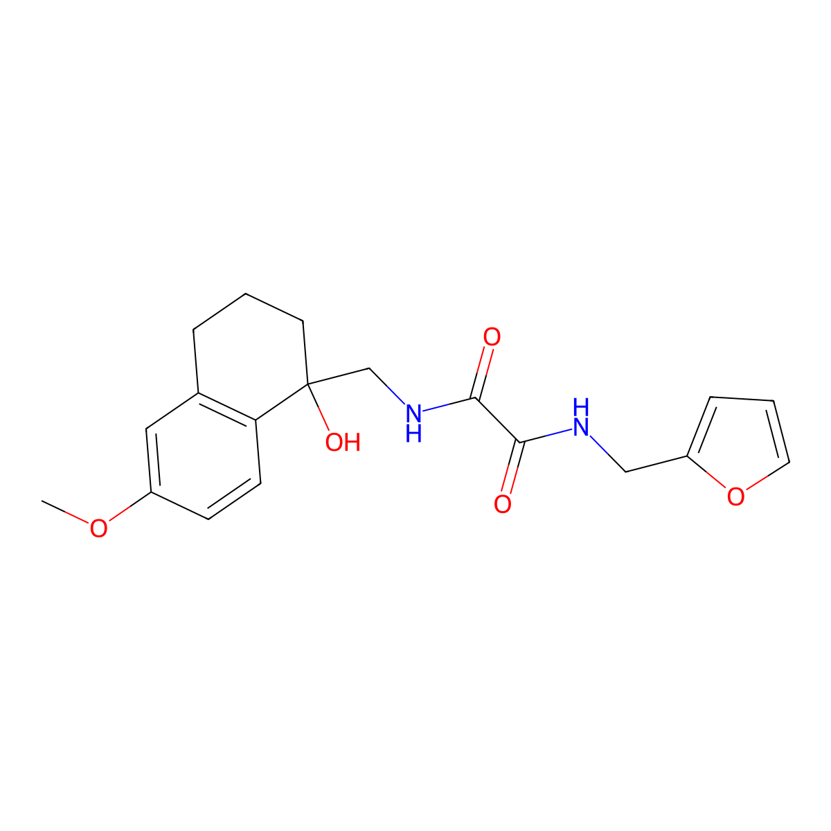N1-(furan-2-ylmethyl)-N2-((1-hydroxy-6-methoxy-1,2,3,4-tetrahydronaphthalen-1-yl)methyl)oxalamide molecular structure, CAS 1904017-61-3