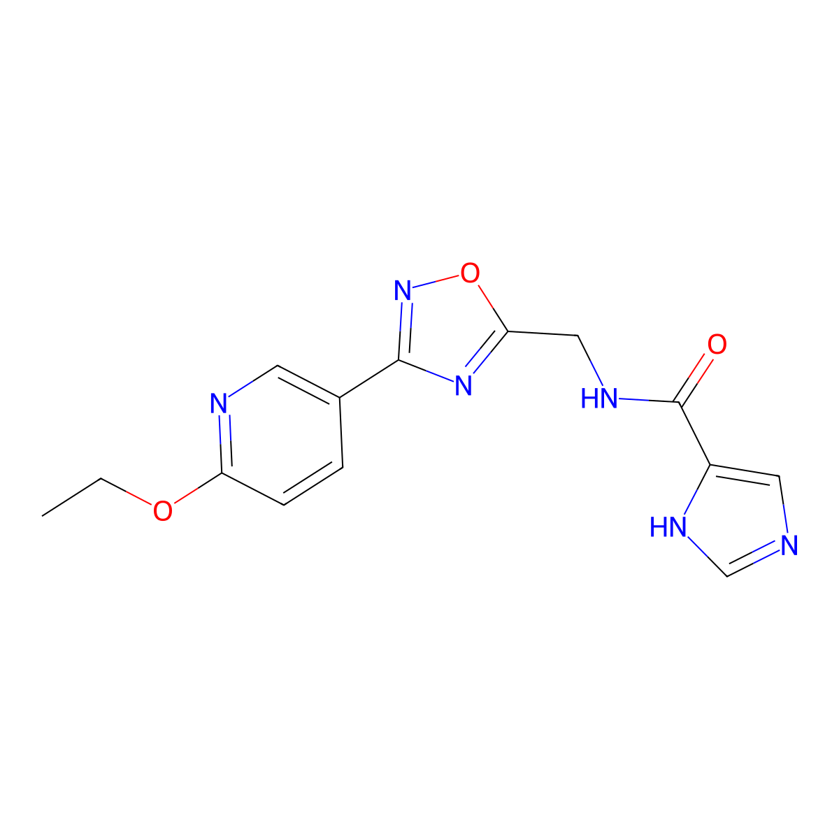 N-((3-(6-ethoxypyridin-3-yl)-1,2,4-oxadiazol-5-yl)methyl)-1H-imidazole-5-carboxamide molecular structure, CAS 1904017-92-0