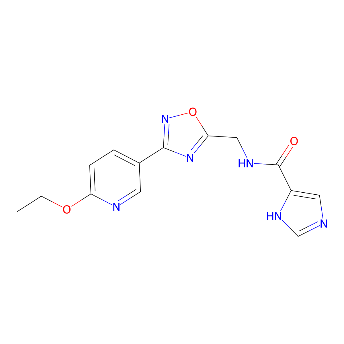 N-((3-(6-ethoxypyridin-3-yl)-1,2,4-oxadiazol-5-yl)methyl)-1H-imidazole-5-carboxamide molecular structure, CAS 1904017-92-0