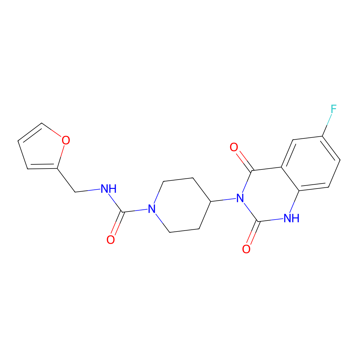 4-(6-fluoro-2,4-dioxo-1,2-dihydroquinazolin-3(4H)-yl)-N-(furan-2-ylmethyl)piperidine-1-carboxamide molecular structure, CAS 1904019-98-2