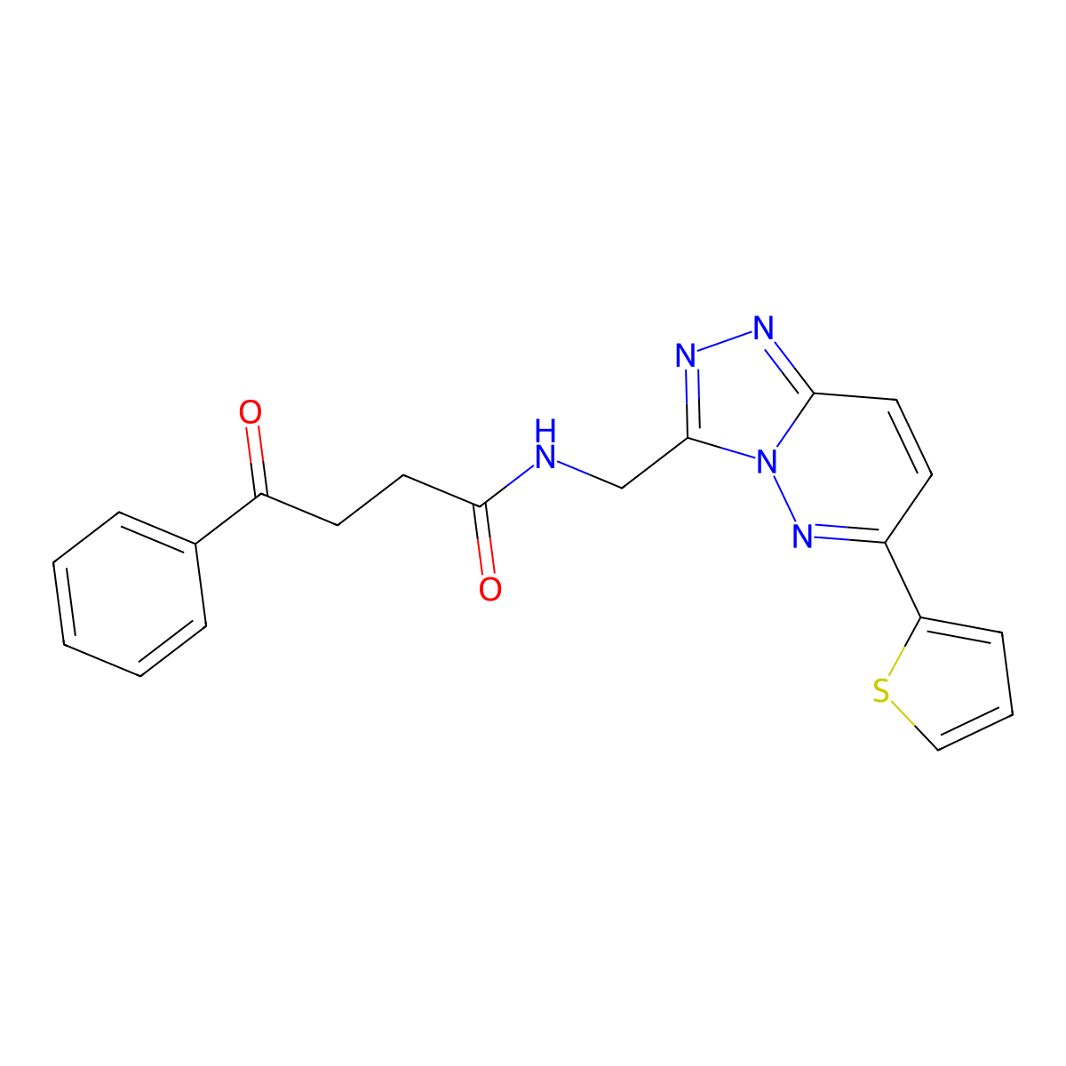 4-oxo-4-phenyl-N-{[6-(thiophen-2-yl)-[1,2,4]triazolo[4,3-b]pyridazin-3-yl]methyl}butanamide molecular structure, CAS 1904020-06-9