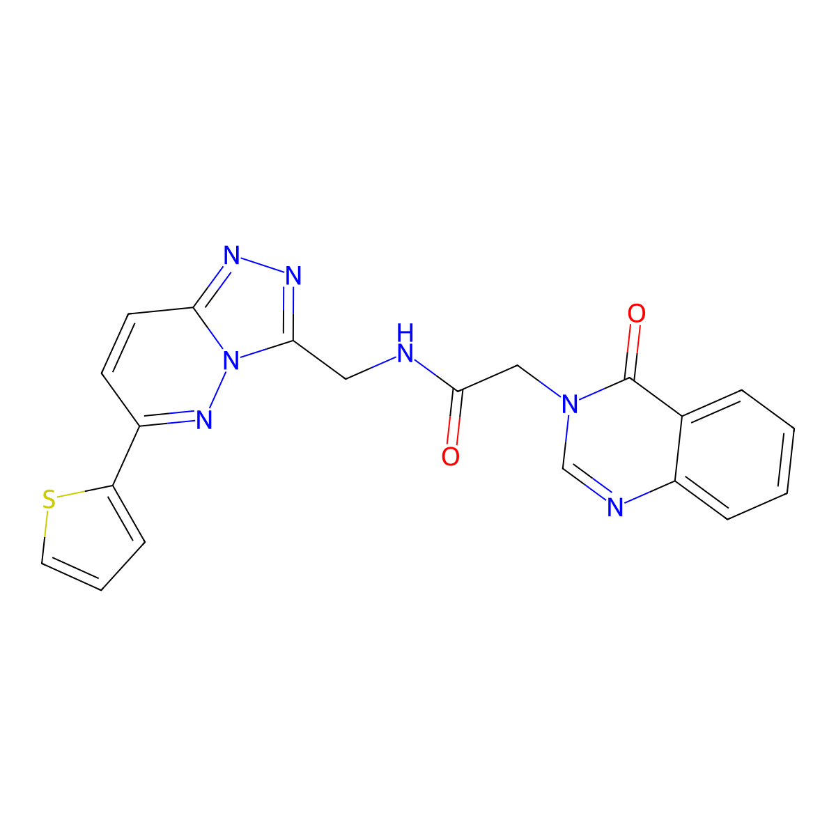 2-(4-oxoquinazolin-3(4H)-yl)-N-((6-(thiophen-2-yl)-[1,2,4]triazolo[4,3-b]pyridazin-3-yl)methyl)acetamide molecular structure, CAS 1904020-13-8