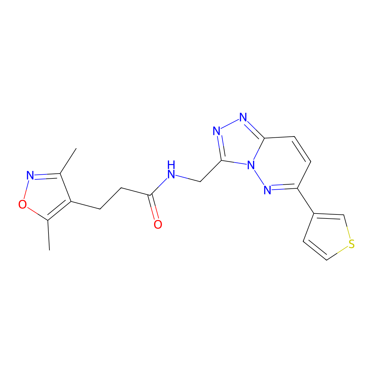 3-(3,5-dimethylisoxazol-4-yl)-N-((6-(thiophen-3-yl)-[1,2,4]triazolo[4,3-b]pyridazin-3-yl)methyl)propanamide molecular structure, CAS 1904020-71-8
