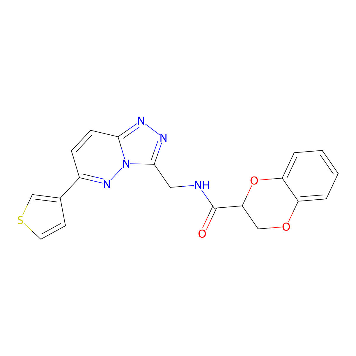 N-((6-(thiophen-3-yl)-[1,2,4]triazolo[4,3-b]pyridazin-3-yl)methyl)-2,3-dihydrobenzo[b][1,4]dioxine-2-carboxamide molecular structure, CAS 1904020-77-4