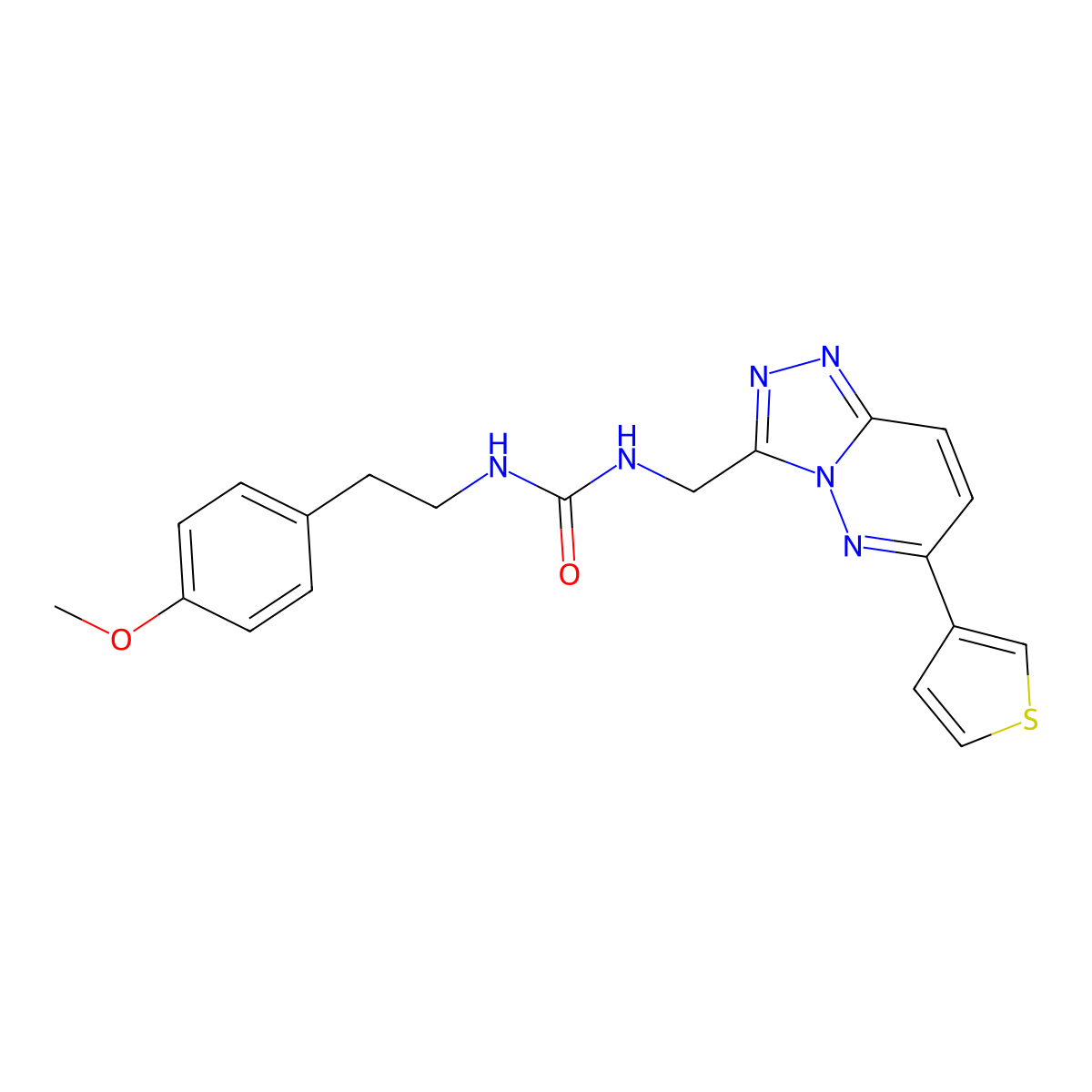 1-(4-Methoxyphenethyl)-3-((6-(thiophen-3-yl)-[1,2,4]triazolo[4,3-b]pyridazin-3-yl)methyl)urea molecular structure, CAS 1904020-98-9