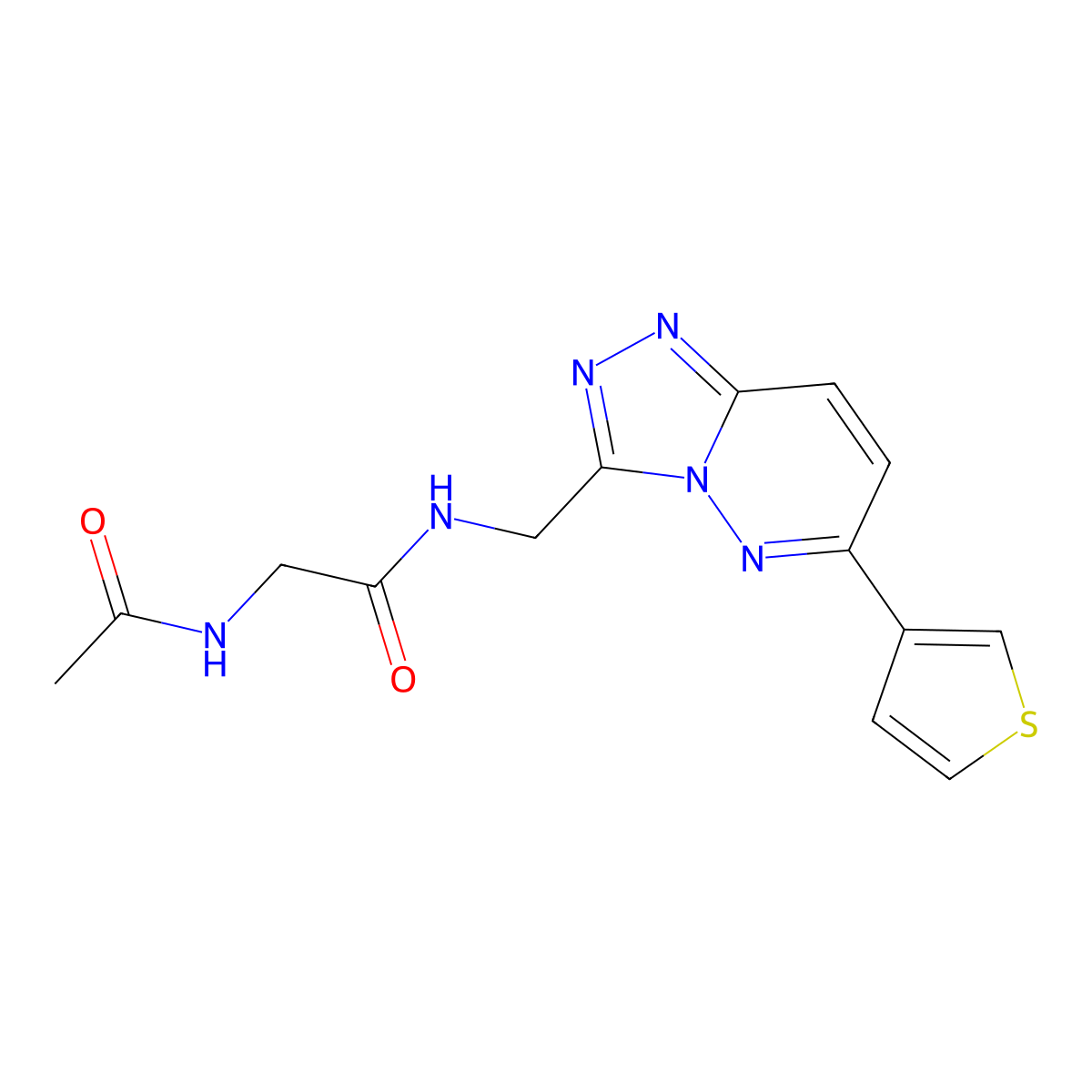 2-acetamido-N-{[6-(thiophen-3-yl)-[1,2,4]triazolo[4,3-b]pyridazin-3-yl]methyl}acetamide molecular structure, CAS 1904021-02-8