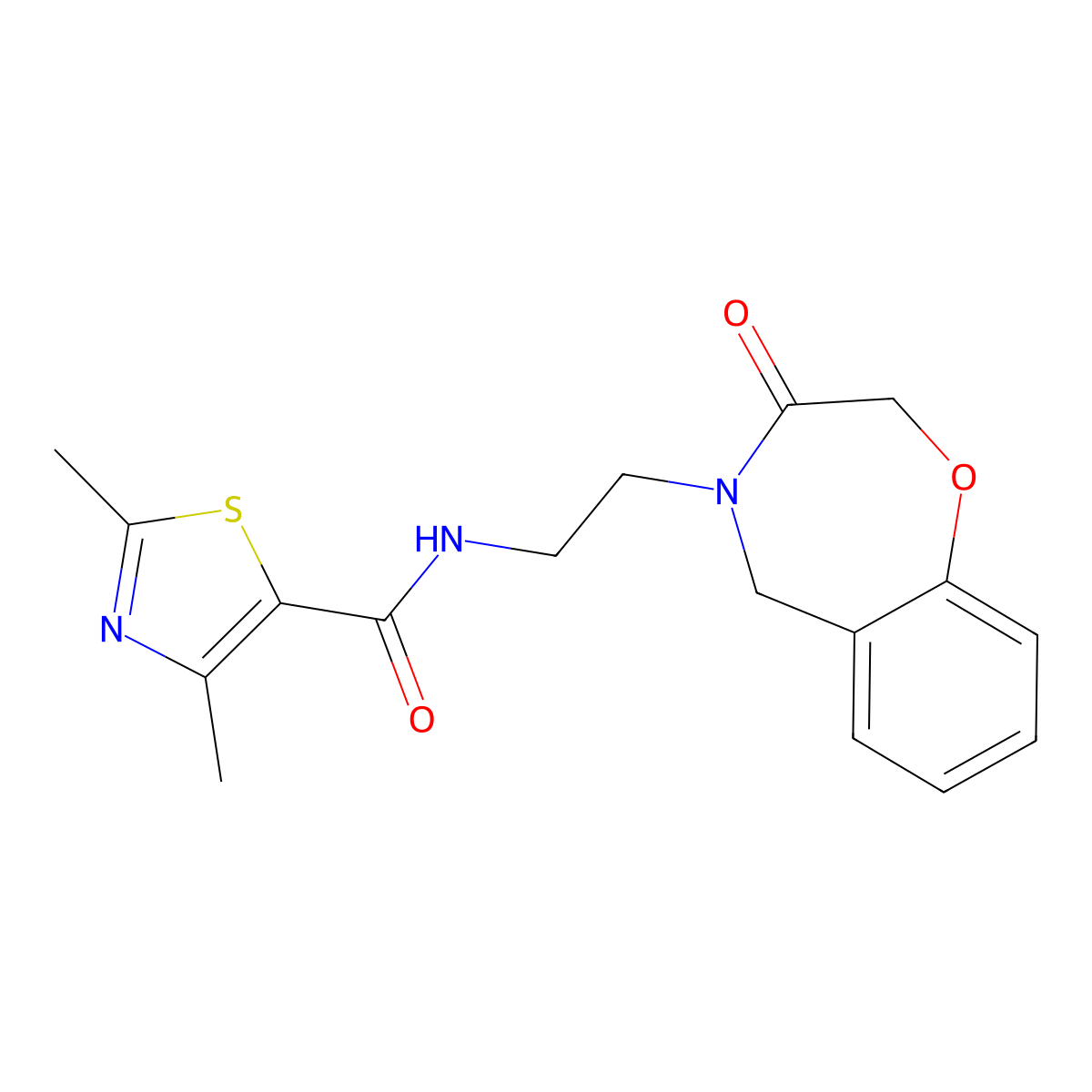 2,4-dimethyl-N-(2-(3-oxo-2,3-dihydrobenzo[f][1,4]oxazepin-4(5H)-yl)ethyl)thiazole-5-carboxamide molecular structure, CAS 1904021-49-3