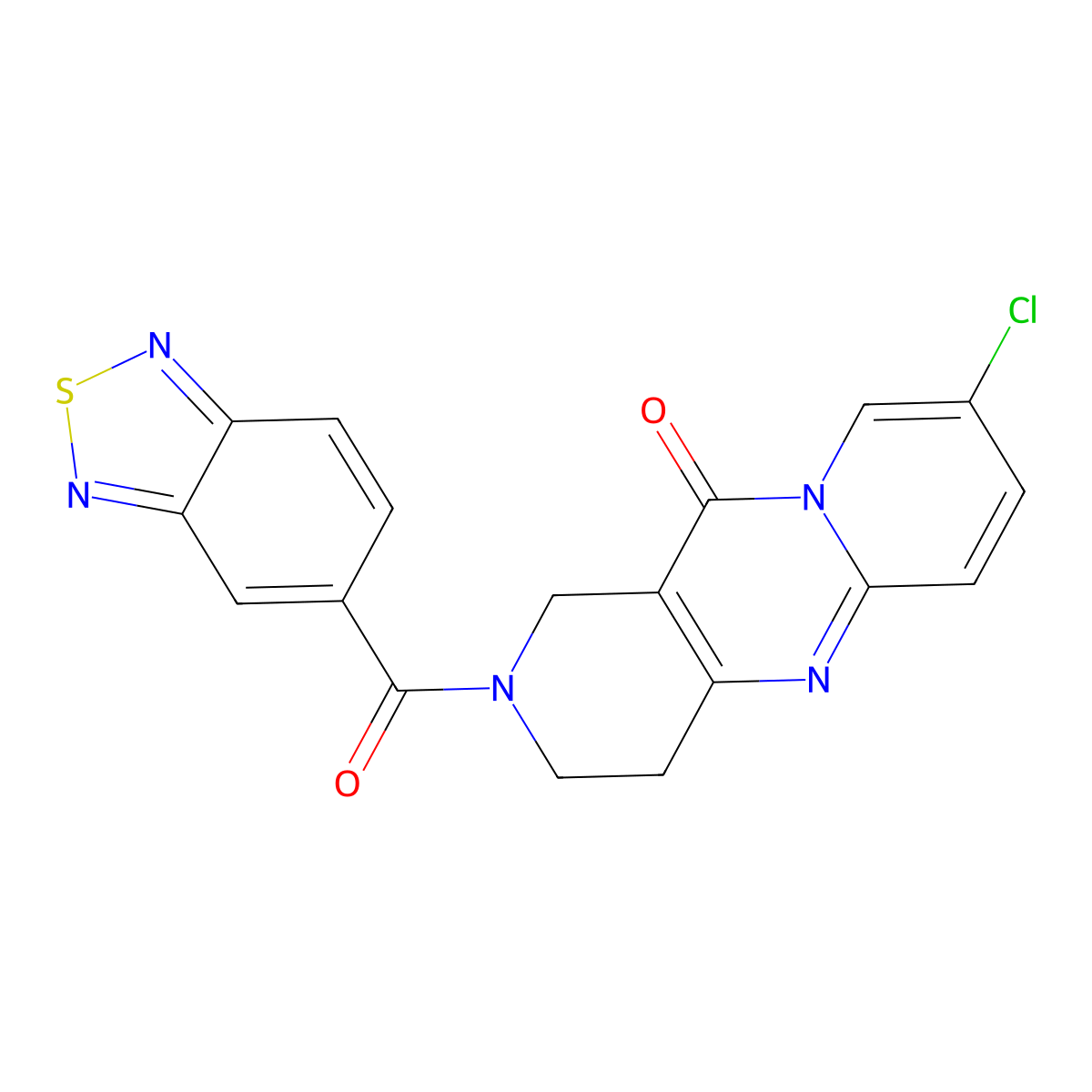 2-(benzo[c][1,2,5]thiadiazole-5-carbonyl)-8-chloro-3,4-dihydro-1H-dipyrido[1,2-a:4',3'-d]pyrimidin-11(2H)-one molecular structure, CAS 1904022-51-0