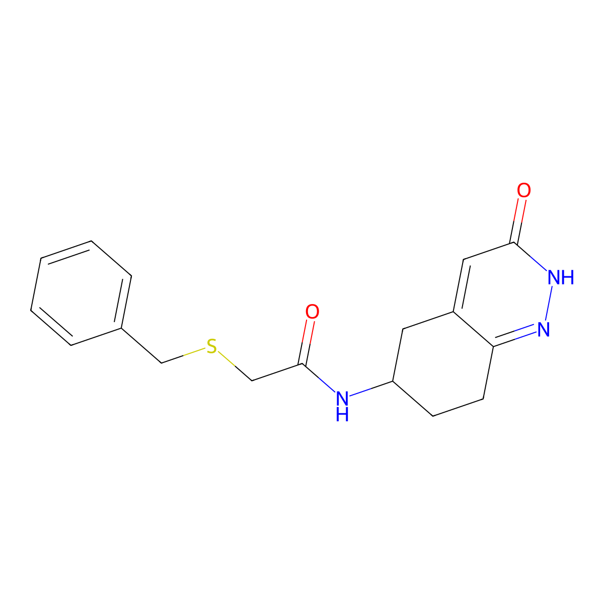 2-(benzylsulfanyl)-N-(3-oxo-2,3,5,6,7,8-hexahydrocinnolin-6-yl)acetamide molecular structure, CAS 1904022-91-8