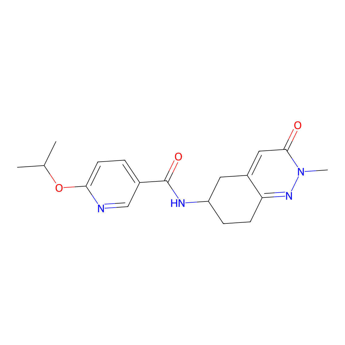 6-isopropoxy-N-(2-methyl-3-oxo-2,3,5,6,7,8-hexahydrocinnolin-6-yl)nicotinamide molecular structure, CAS 1904024-20-9