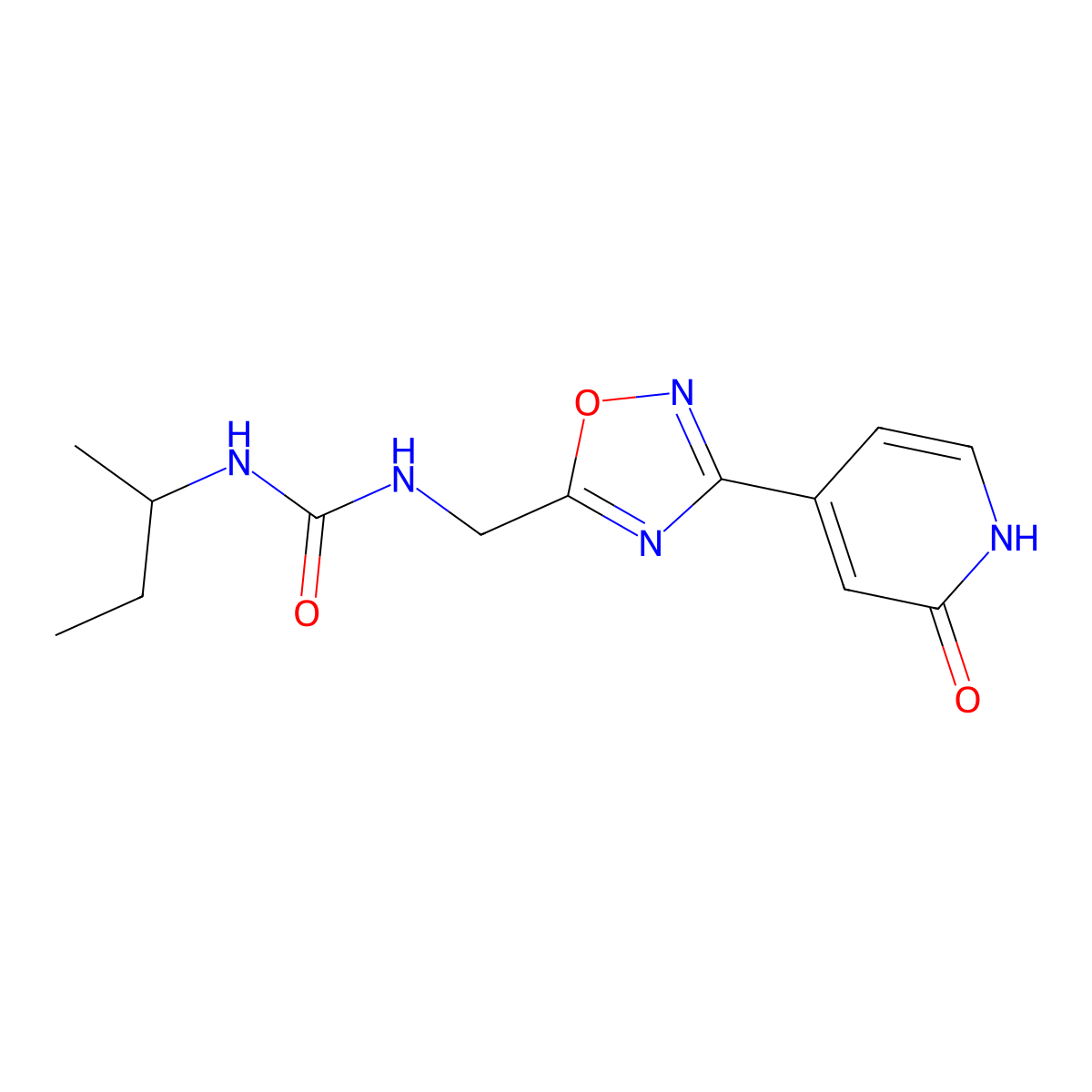 1-(Sec-butyl)-3-((3-(2-oxo-1,2-dihydropyridin-4-yl)-1,2,4-oxadiazol-5-yl)methyl)urea molecular structure, CAS 1904025-23-5