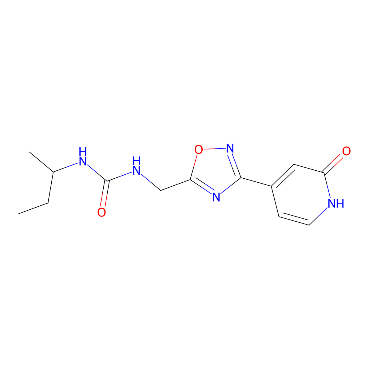 1-(Sec-butyl)-3-((3-(2-oxo-1,2-dihydropyridin-4-yl)-1,2,4-oxadiazol-5-yl)methyl)urea molecular structure, CAS 1904025-23-5