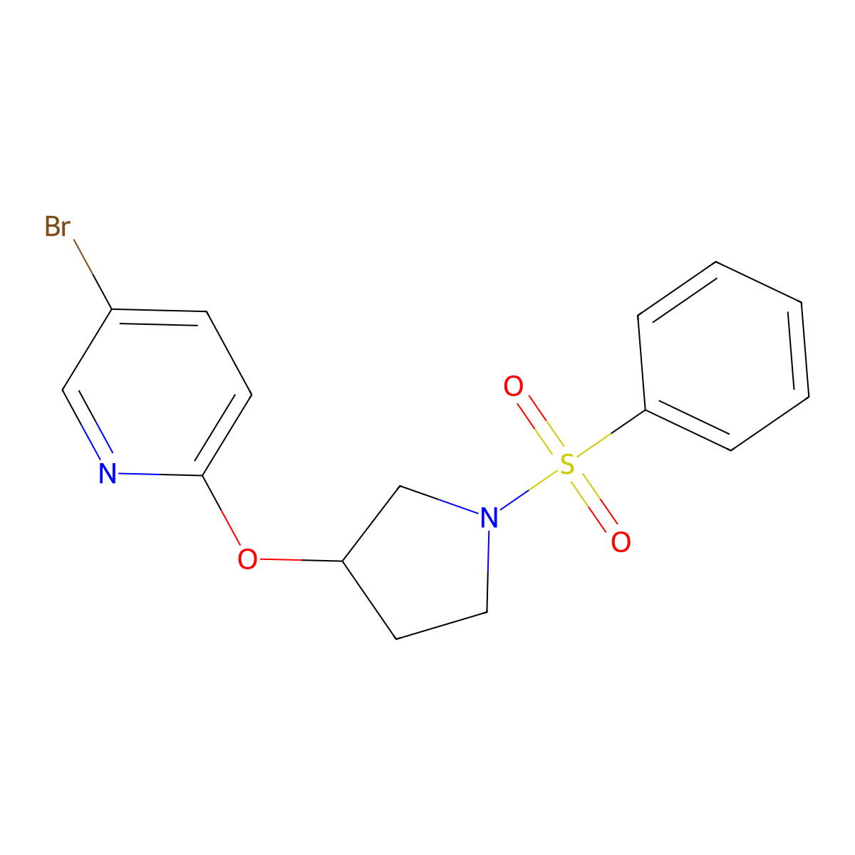 5-Bromo-2-((1-(phenylsulfonyl)pyrrolidin-3-yl)oxy)pyridine molecular structure, CAS 1904026-26-1