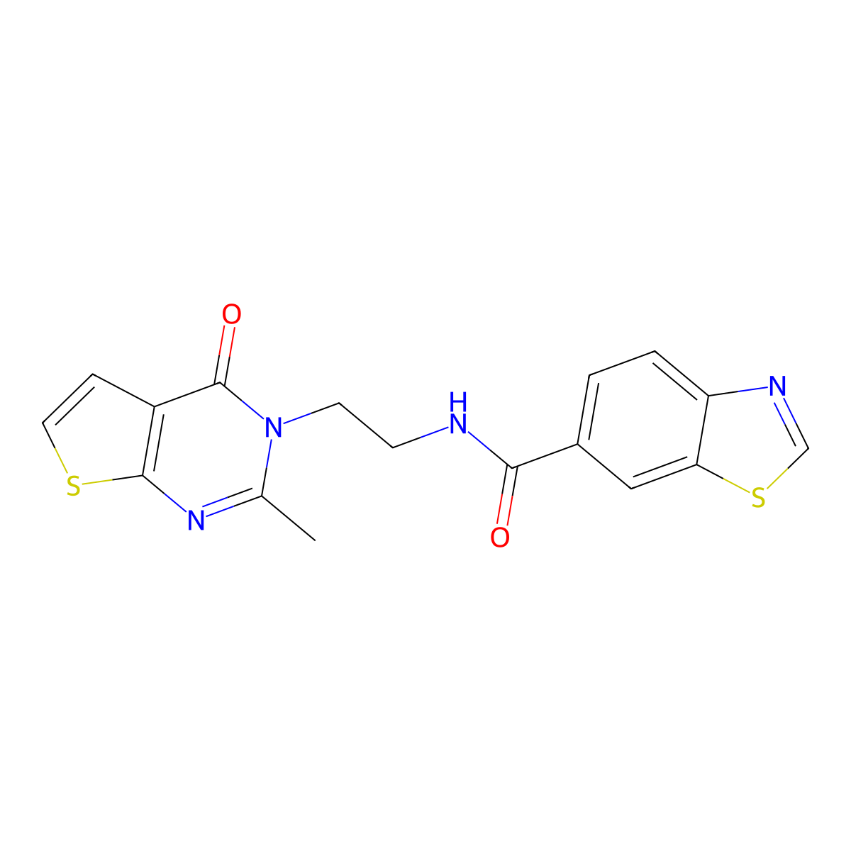 N-(2-(2-methyl-4-oxothieno[2,3-d]pyrimidin-3(4H)-yl)ethyl)benzo[d]thiazole-6-carboxamide molecular structure, CAS 1904028-20-1