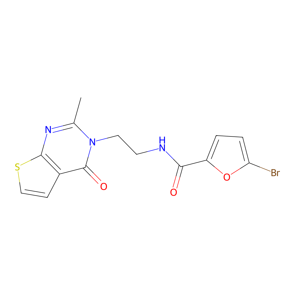 5-bromo-N-(2-(2-methyl-4-oxothieno[2,3-d]pyrimidin-3(4H)-yl)ethyl)furan-2-carboxamide molecular structure, CAS 1904028-34-7