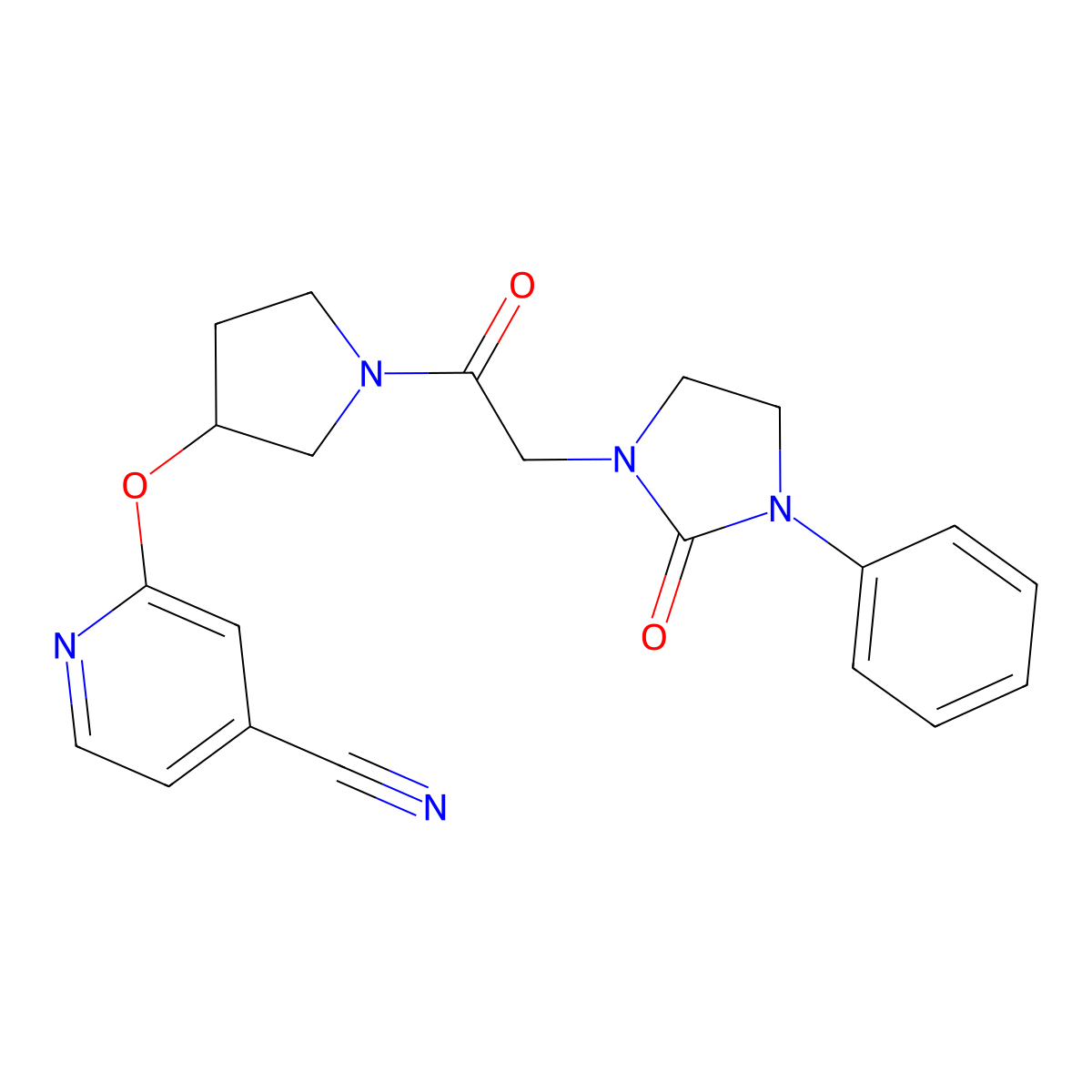 2-((1-(2-(2-Oxo-3-phenylimidazolidin-1-yl)acetyl)pyrrolidin-3-yl)oxy)isonicotinonitrile molecular structure, CAS 1904028-51-8