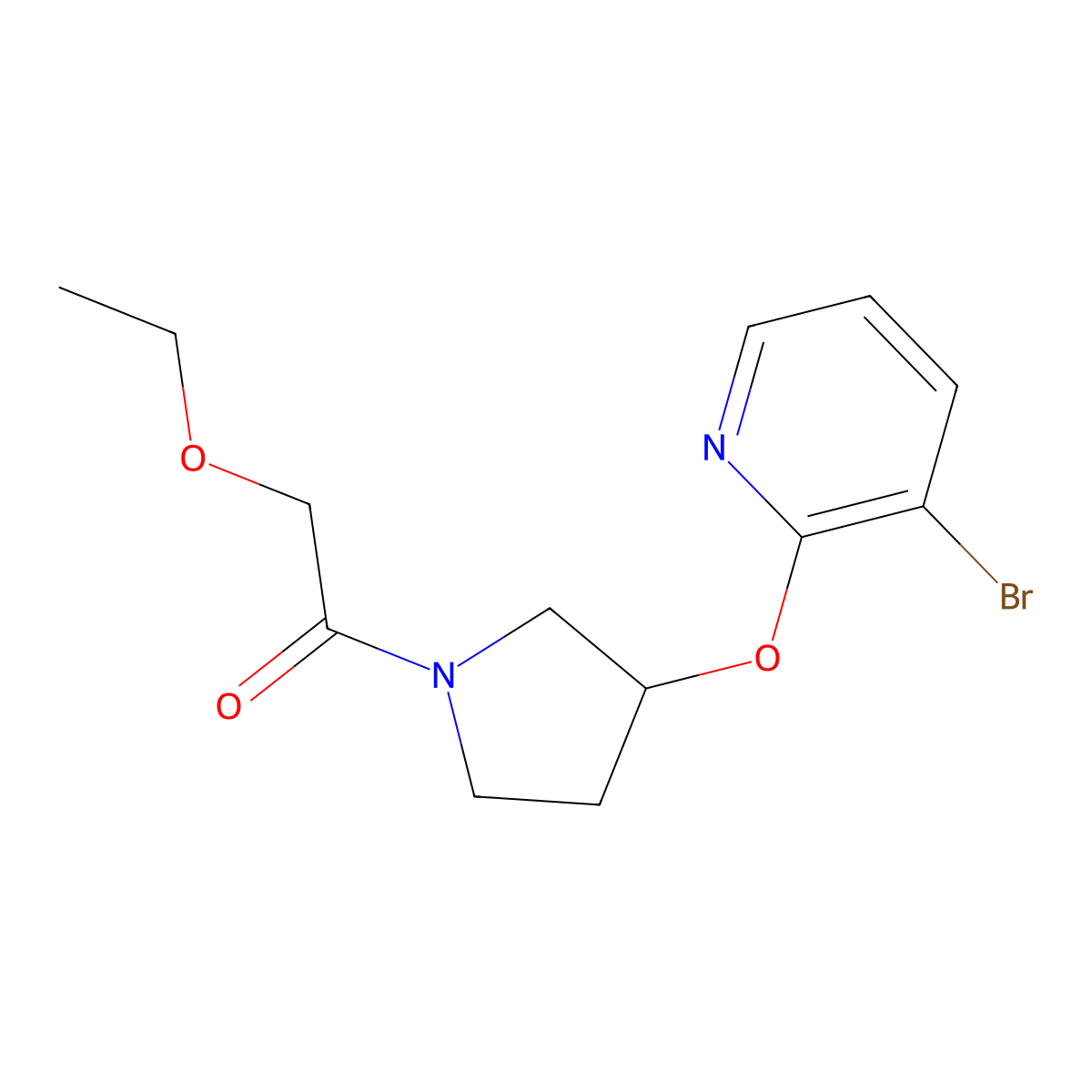 1-(3-((3-Bromopyridin-2-yl)oxy)pyrrolidin-1-yl)-2-ethoxyethanone molecular structure, CAS 1904029-93-1