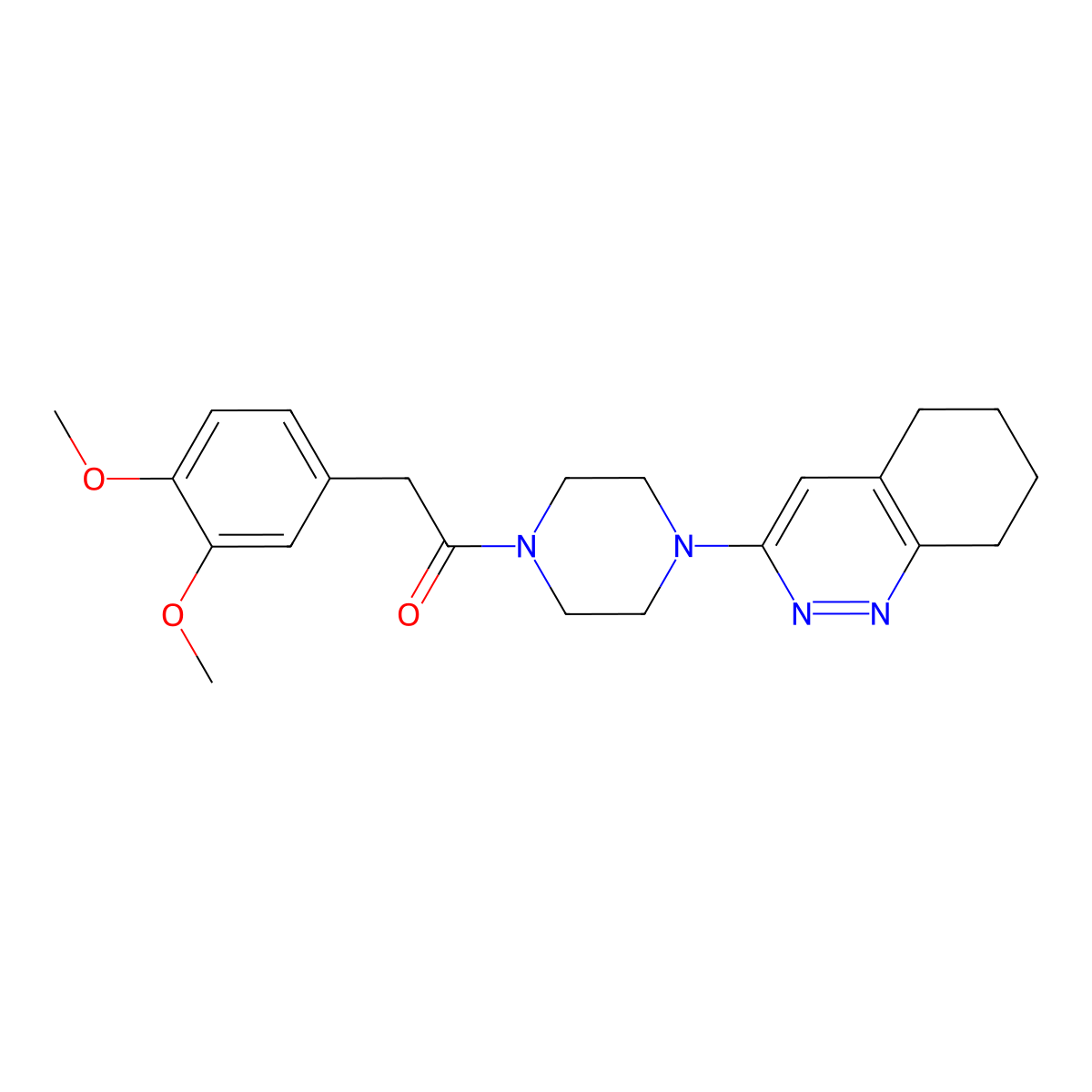 2-(3,4-Dimethoxyphenyl)-1-(4-(5,6,7,8-tetrahydrocinnolin-3-yl)piperazin-1-yl)ethanone molecular structure, CAS 1904030-15-4