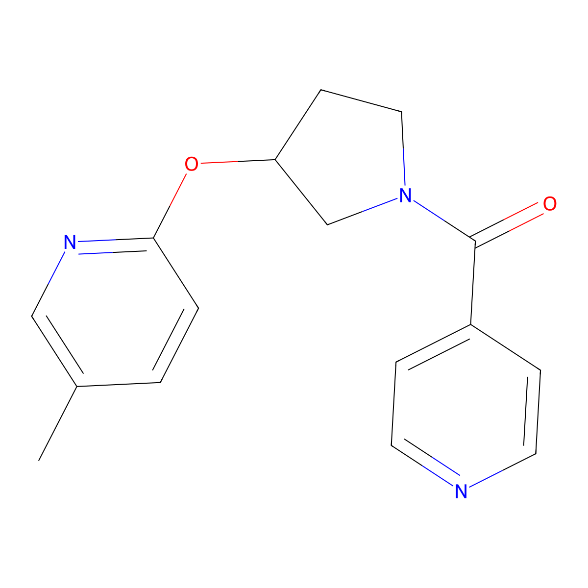 (3-((5-Methylpyridin-2-yl)oxy)pyrrolidin-1-yl)(pyridin-4-yl)methanone molecular structure, CAS 1904030-37-0