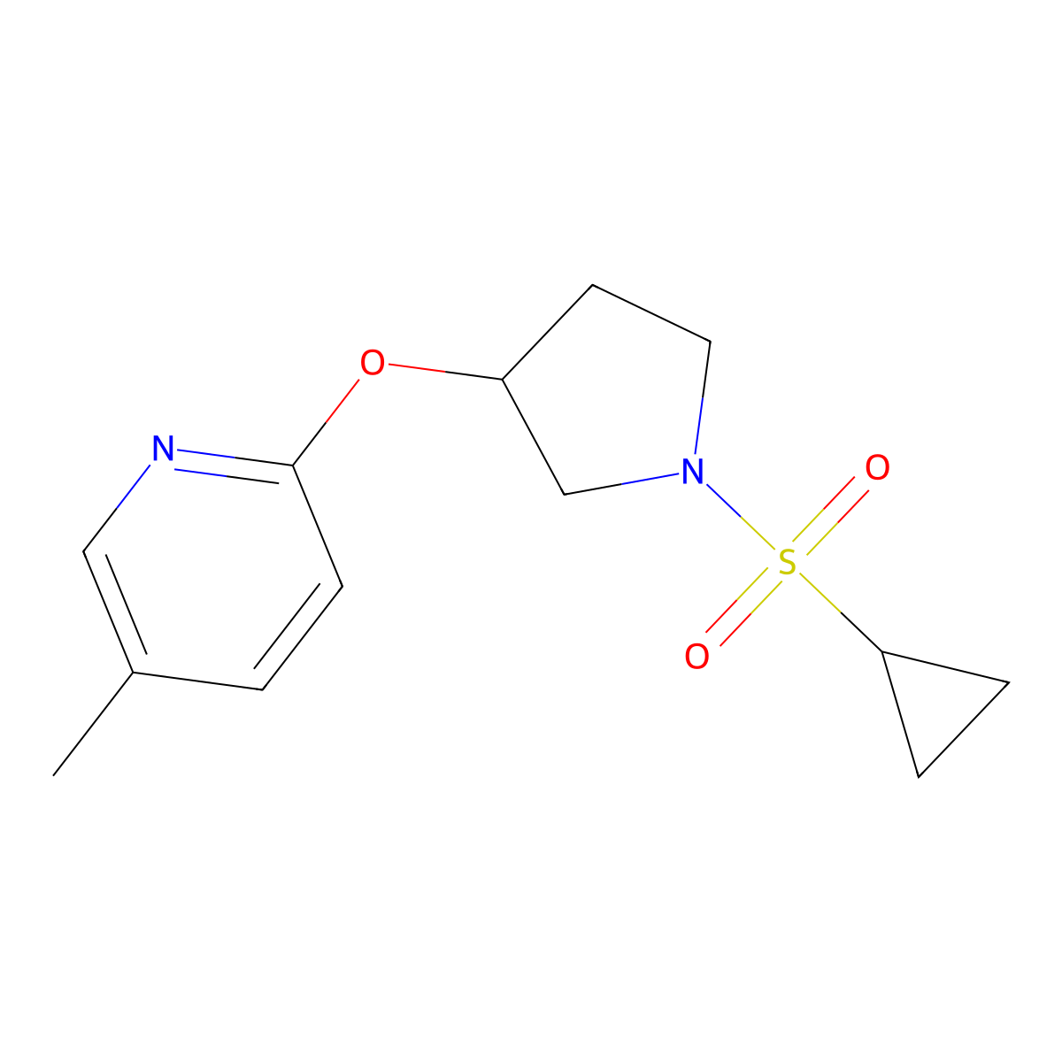 2-((1-(Cyclopropylsulfonyl)pyrrolidin-3-yl)oxy)-5-methylpyridine molecular structure, CAS 1904030-86-9