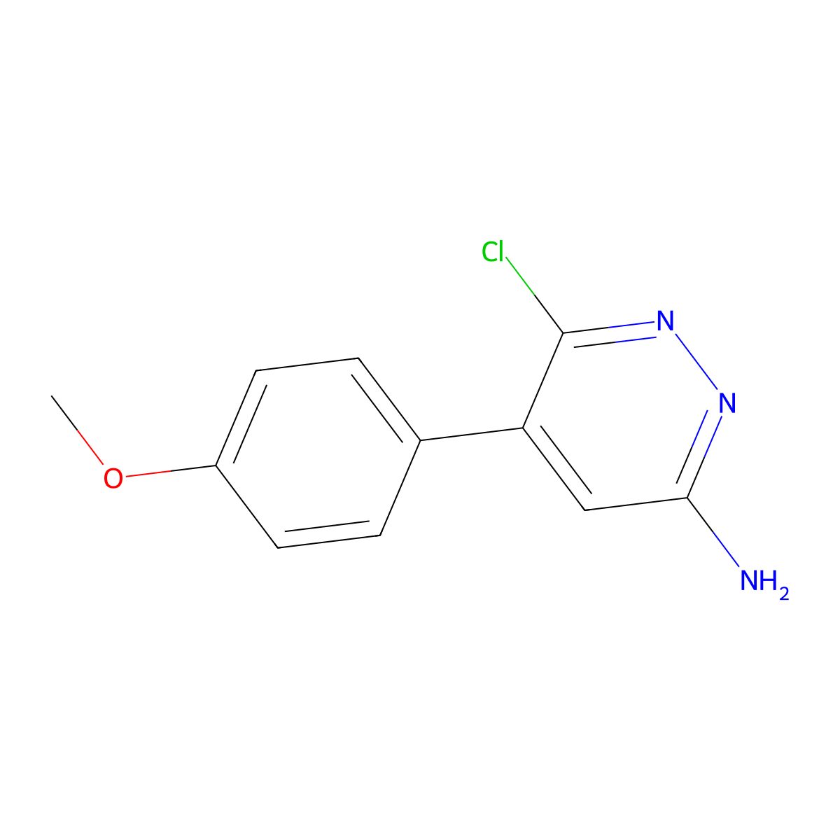 6-Chloro-5-(4-methoxyphenyl)pyridazin-3-amine molecular structure, CAS 1904042-89-2