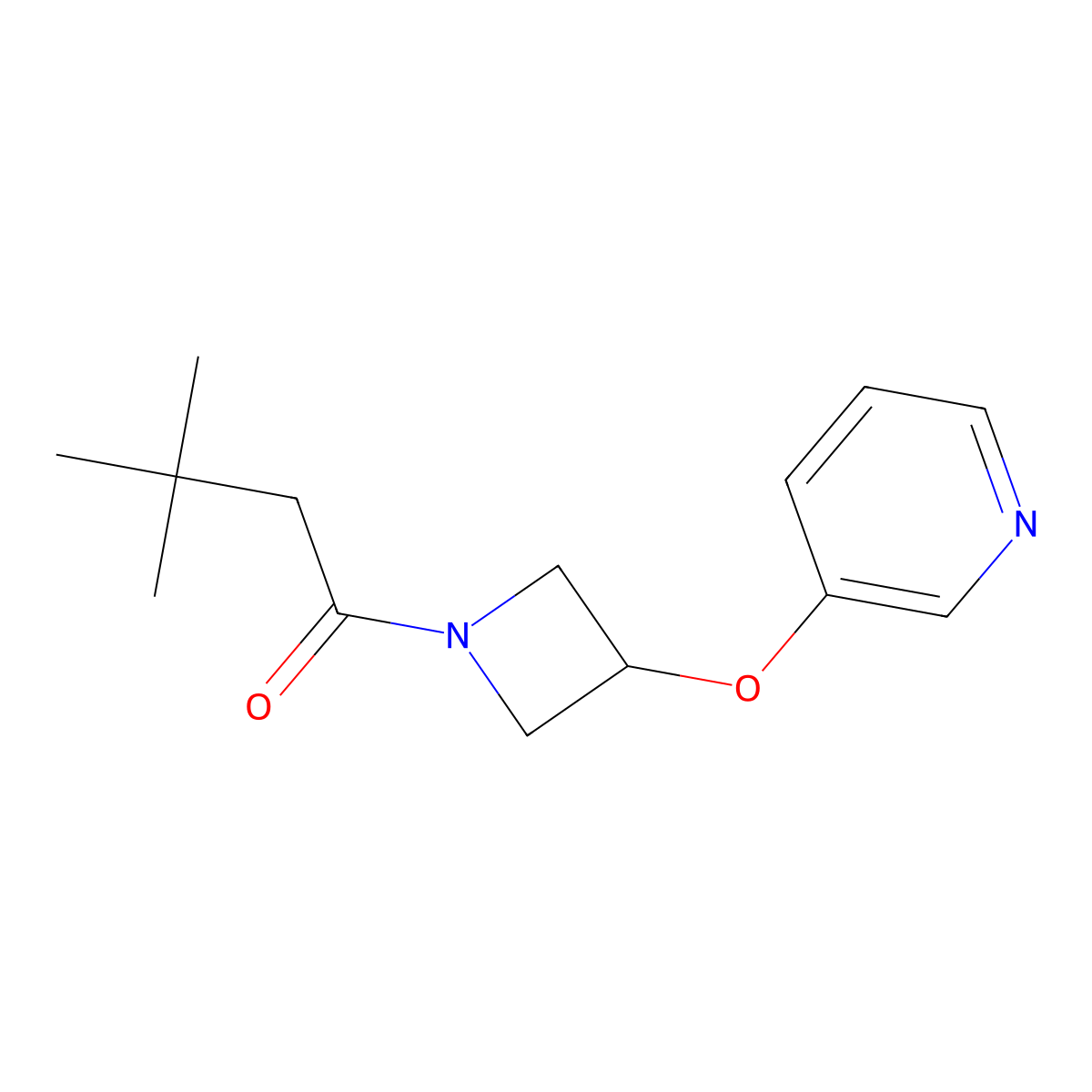 3,3-Dimethyl-1-[3-(pyridin-3-yloxy)azetidin-1-yl]butan-1-one molecular structure, CAS 1904045-27-7