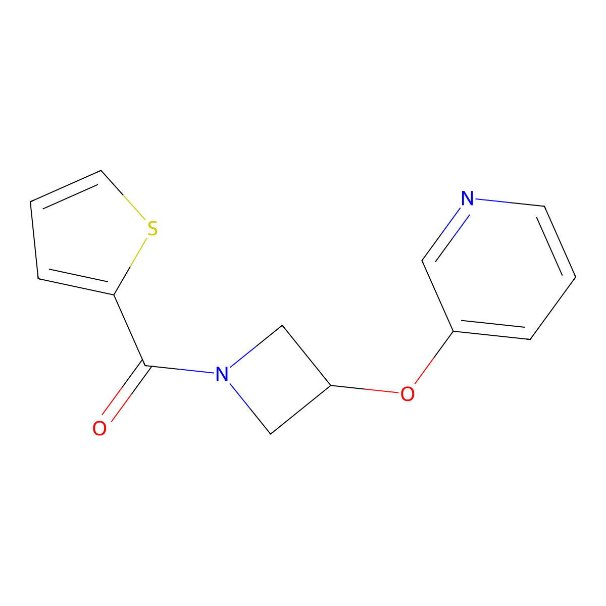 (3-(Pyridin-3-yloxy)azetidin-1-yl)(thiophen-2-yl)methanone molecular structure, CAS 1904046-10-1