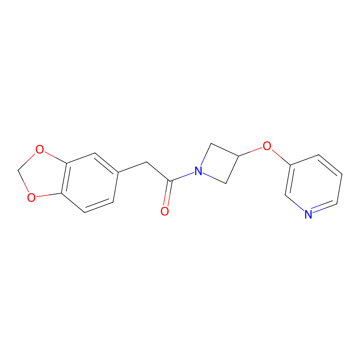 2-(Benzo[d][1,3]dioxol-5-yl)-1-(3-(pyridin-3-yloxy)azetidin-1-yl)ethanone molecular structure, CAS 1904047-09-1