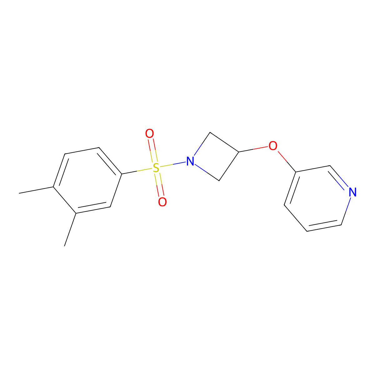 3-{[1-(3,4-Dimethylbenzenesulfonyl)azetidin-3-yl]oxy}pyridine molecular structure, CAS 1904047-88-6