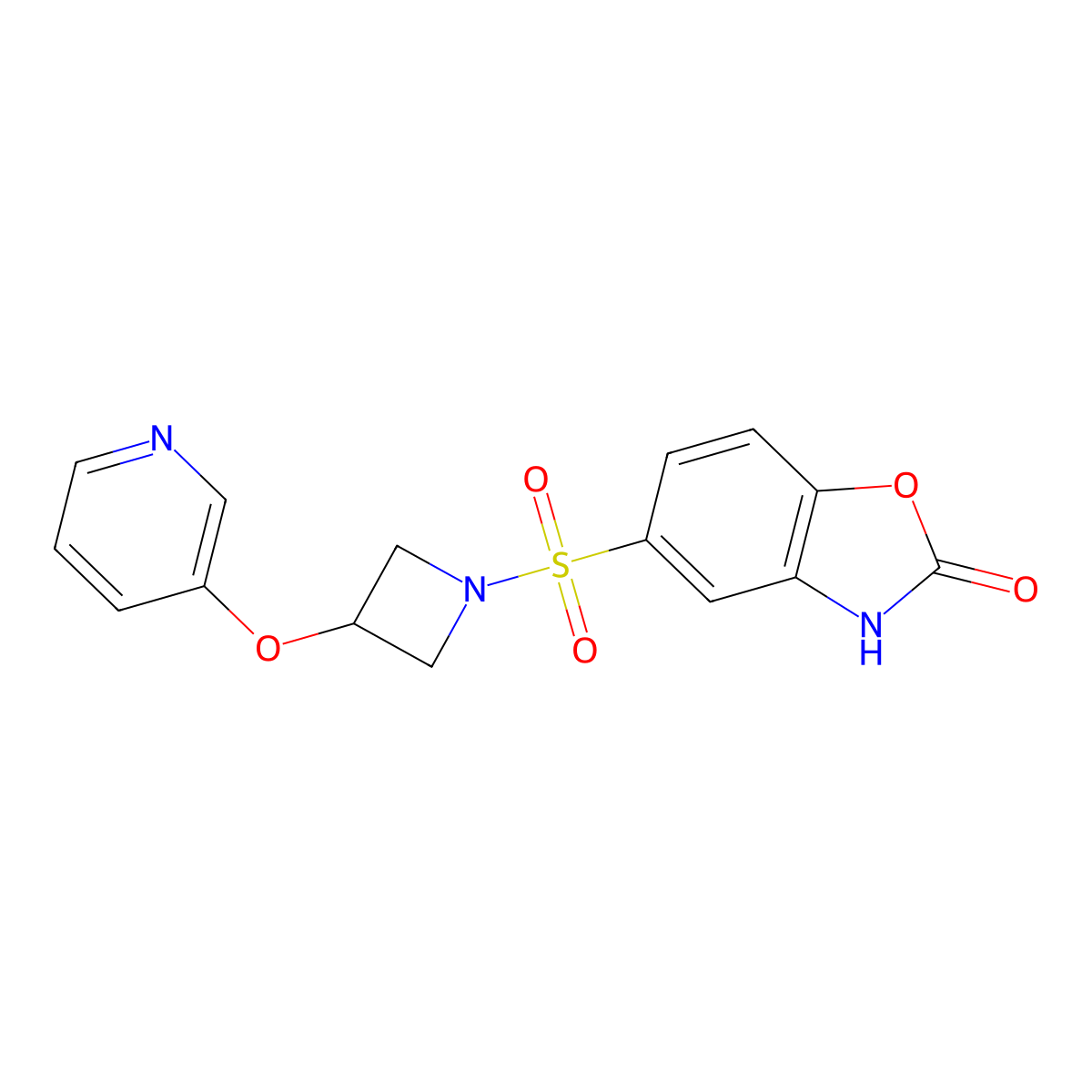 5-((3-(pyridin-3-yloxy)azetidin-1-yl)sulfonyl)benzo[d]oxazol-2(3H)-one molecular structure, CAS 1904048-29-8