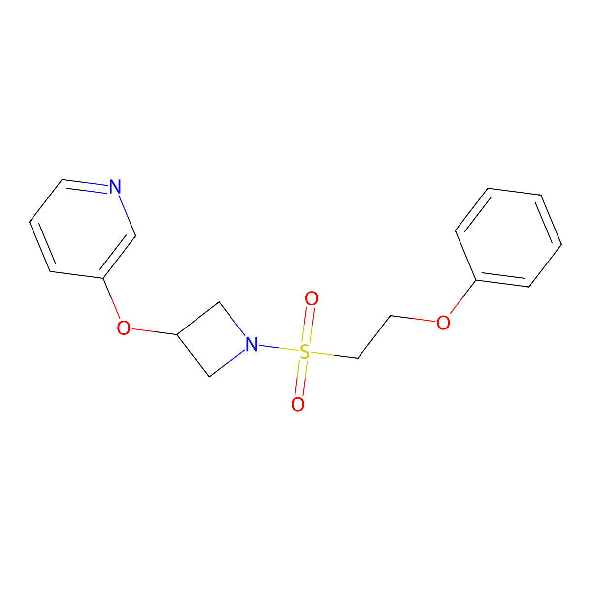 3-((1-((2-Phenoxyethyl)sulfonyl)azetidin-3-yl)oxy)pyridine molecular structure, CAS 1904048-40-3