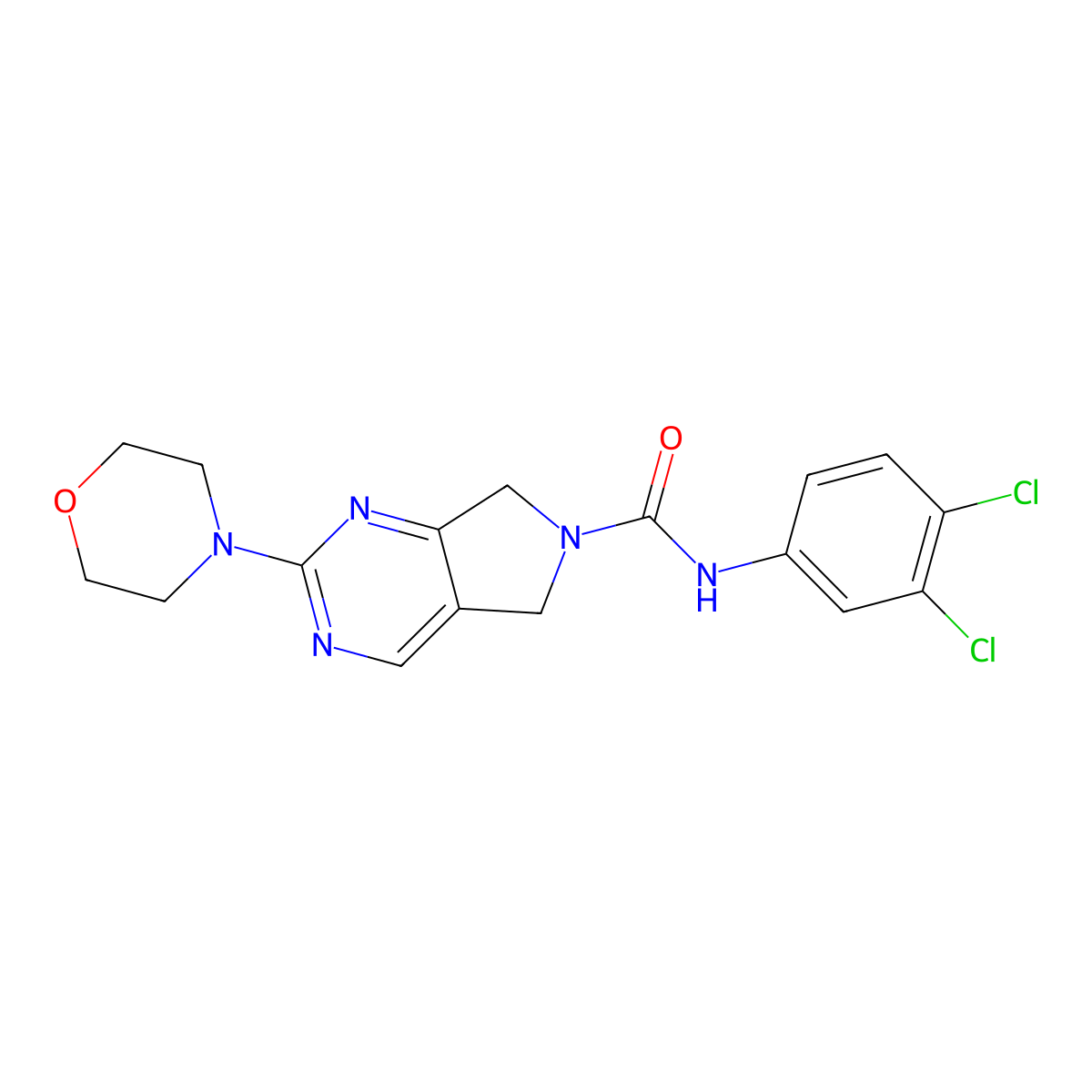 N-(3,4-dichlorophenyl)-2-morpholino-5,7-dihydro-6H-pyrrolo[3,4-d]pyrimidine-6-carboxamide molecular structure, CAS 1904056-42-3