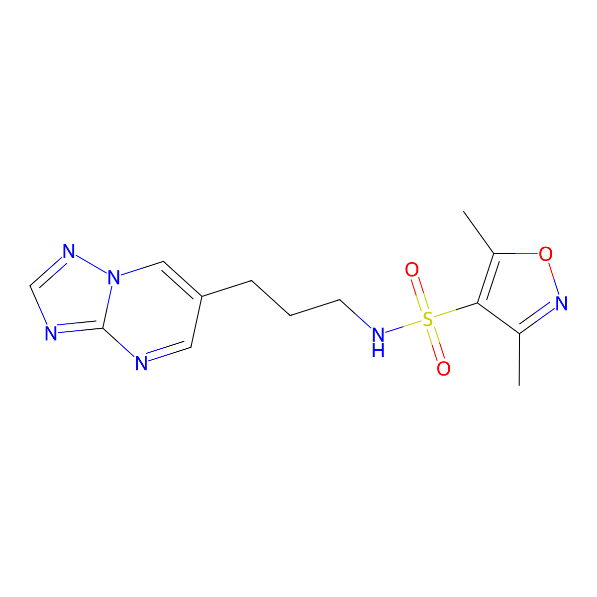 N-(3-([1,2,4]triazolo[1,5-a]pyrimidin-6-yl)propyl)-3,5-dimethylisoxazole-4-sulfonamide molecular structure, CAS 1904057-78-8
