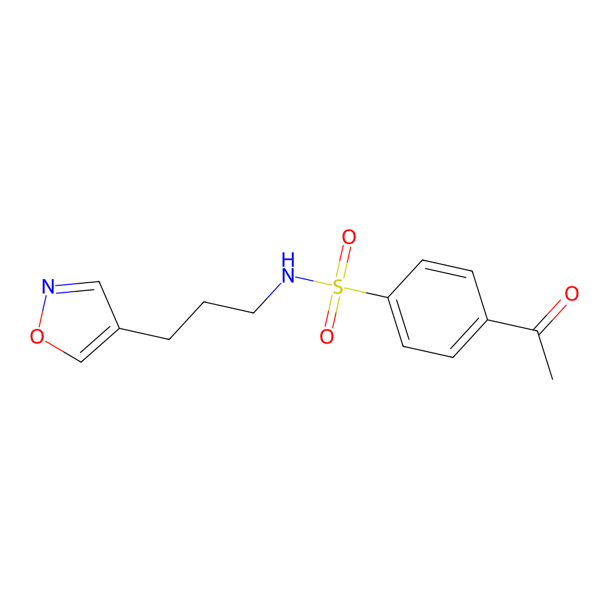 4-acetyl-N-(3-(isoxazol-4-yl)propyl)benzenesulfonamide molecular structure, CAS 1904061-18-2