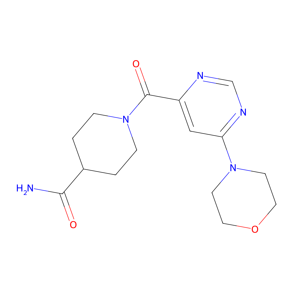 1-(6-Morpholinopyrimidine-4-carbonyl)piperidine-4-carboxamide molecular structure, CAS 1904062-48-1