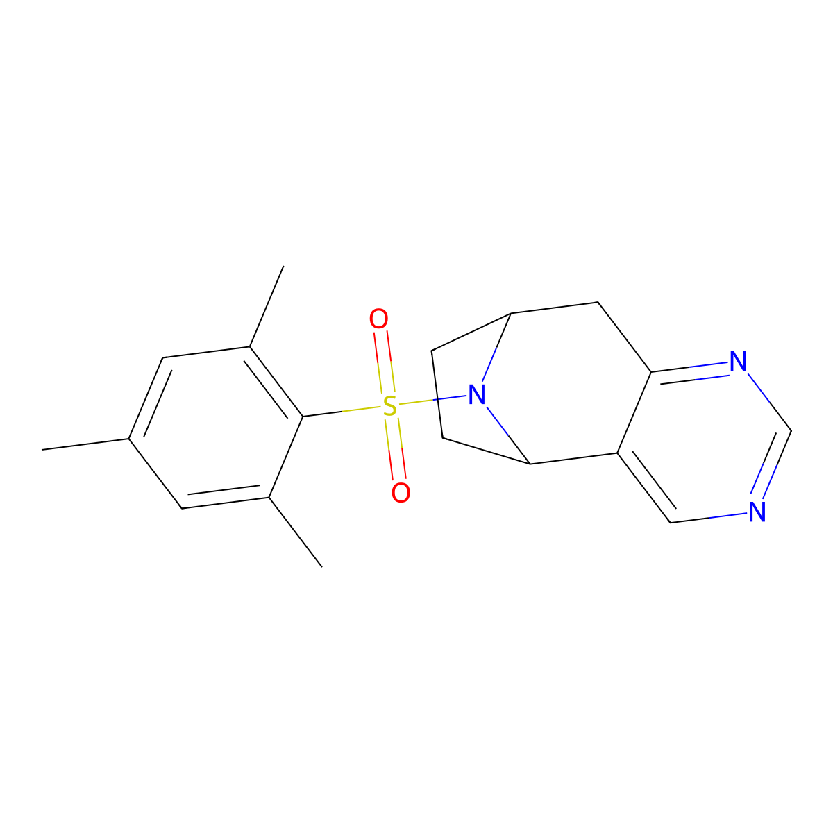 12-(2,4,6-Trimethylbenzenesulfonyl)-4,6,12-triazatricyclo[7.2.1.0^{2,7}]dodeca-2(7),3,5-triene molecular structure, CAS 1904062-80-1