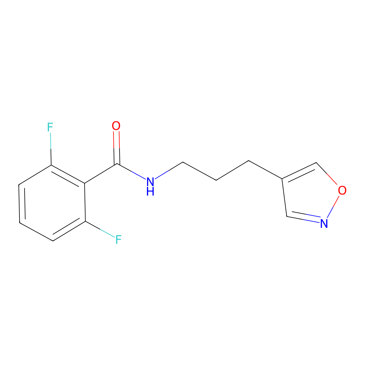 2,6-difluoro-N-(3-(isoxazol-4-yl)propyl)benzamide molecular structure, CAS 1904065-79-7
