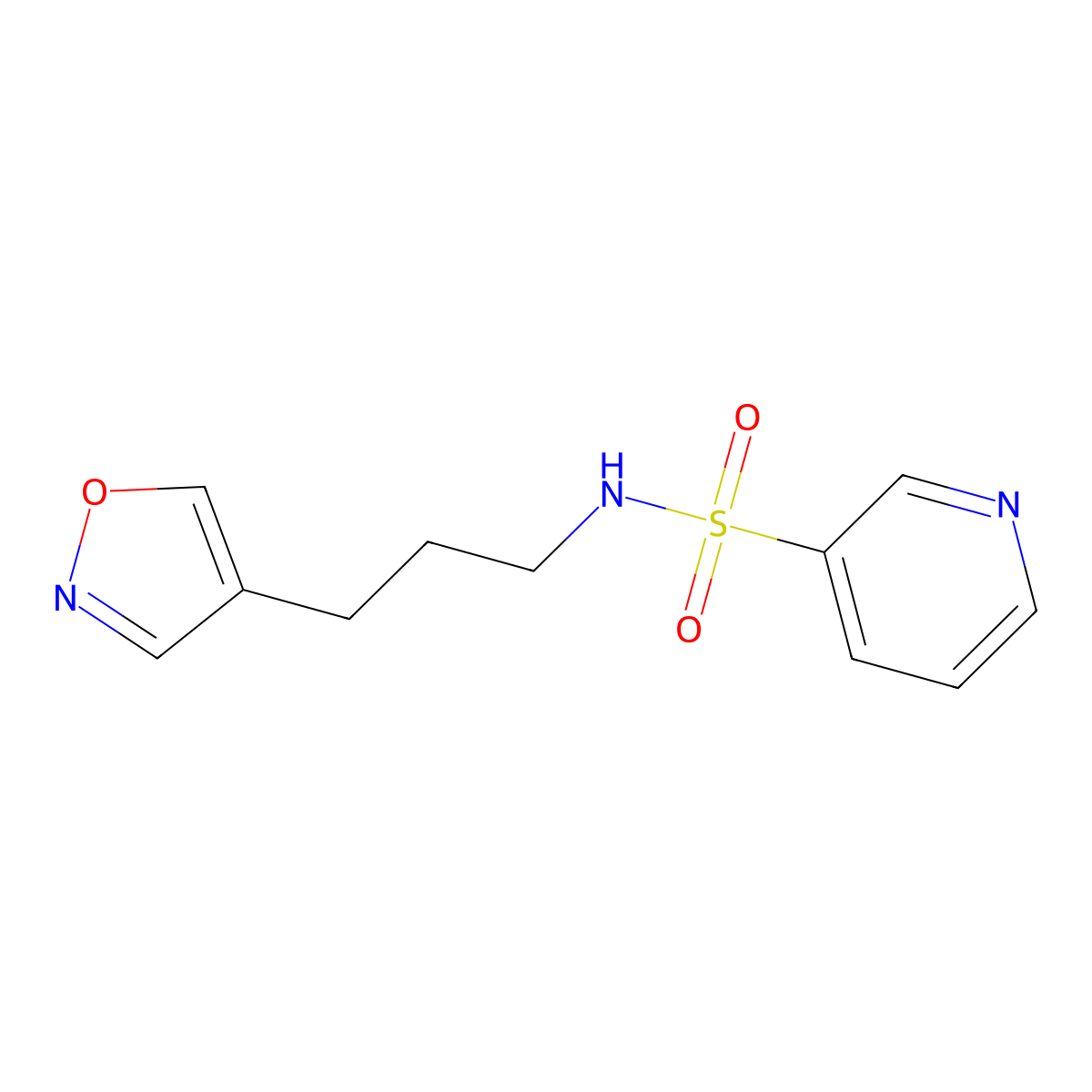 N-(3-(isoxazol-4-yl)propyl)pyridine-3-sulfonamide molecular structure, CAS 1904067-21-5