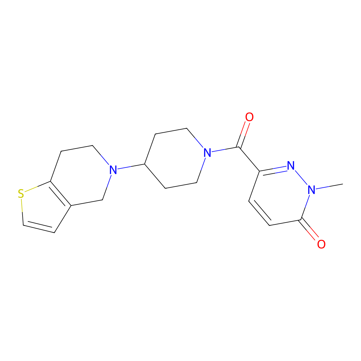 6-(4-(6,7-dihydrothieno[3,2-c]pyridin-5(4H)-yl)piperidine-1-carbonyl)-2-methylpyridazin-3(2H)-one molecular structure, CAS 1904069-42-6