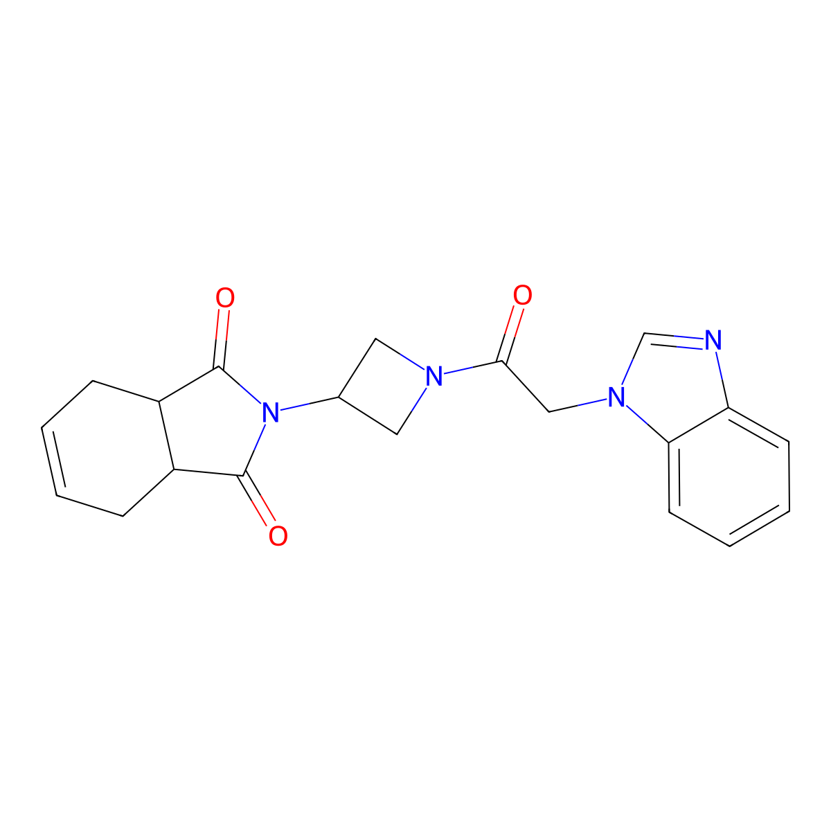 2-(1-(2-(1H-benzo[d]imidazol-1-yl)acetyl)azetidin-3-yl)-3a,4,7,7a-tetrahydro-1H-isoindole-1,3(2H)-dione molecular structure, CAS 1904074-05-0