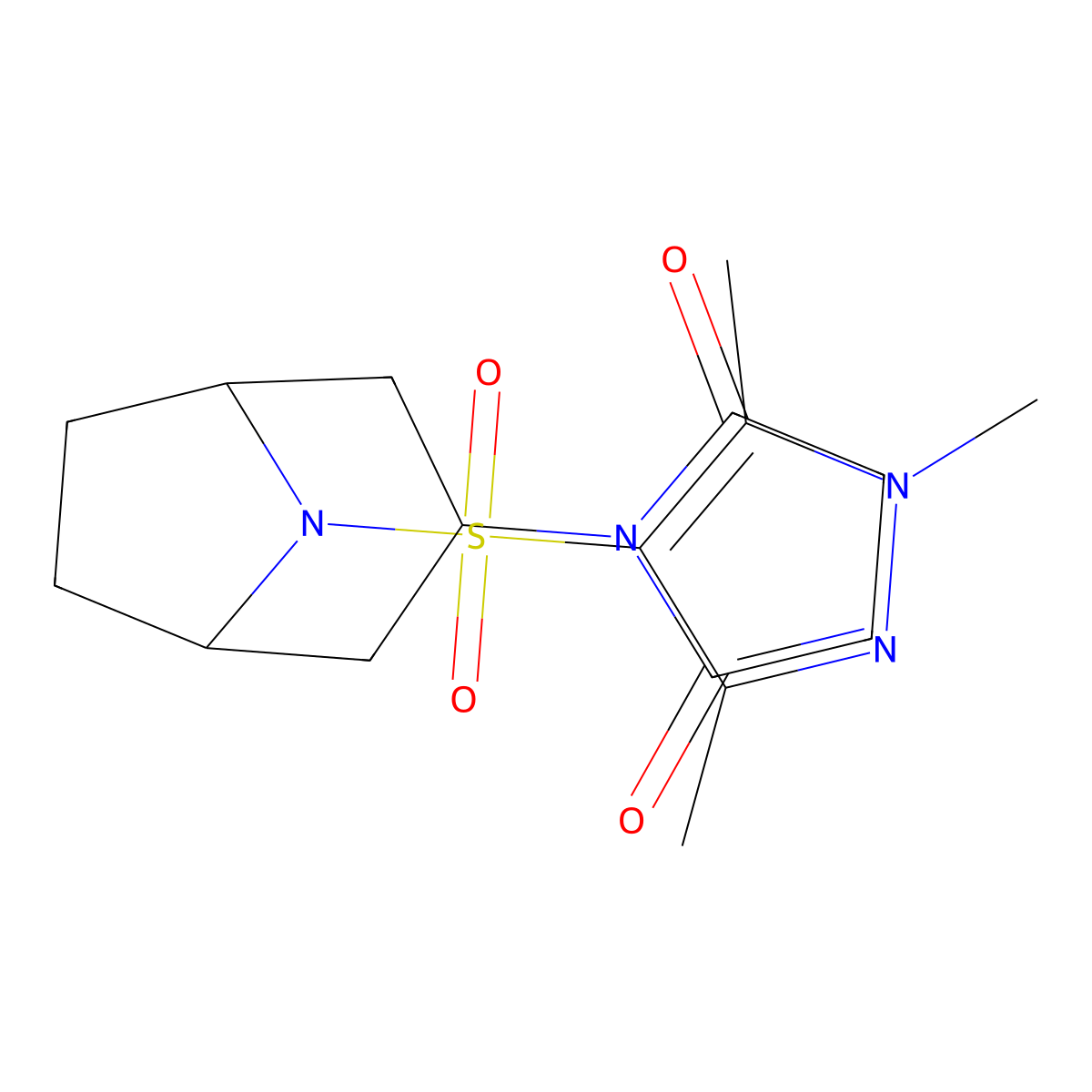 1-((1R,5S)-8-((1,3,5-trimethyl-1H-pyrazol-4-yl)sulfonyl)-8-azabicyclo[3.2.1]octan-3-yl)pyrrolidine-2,5-dione molecular structure, CAS 1904074-82-3