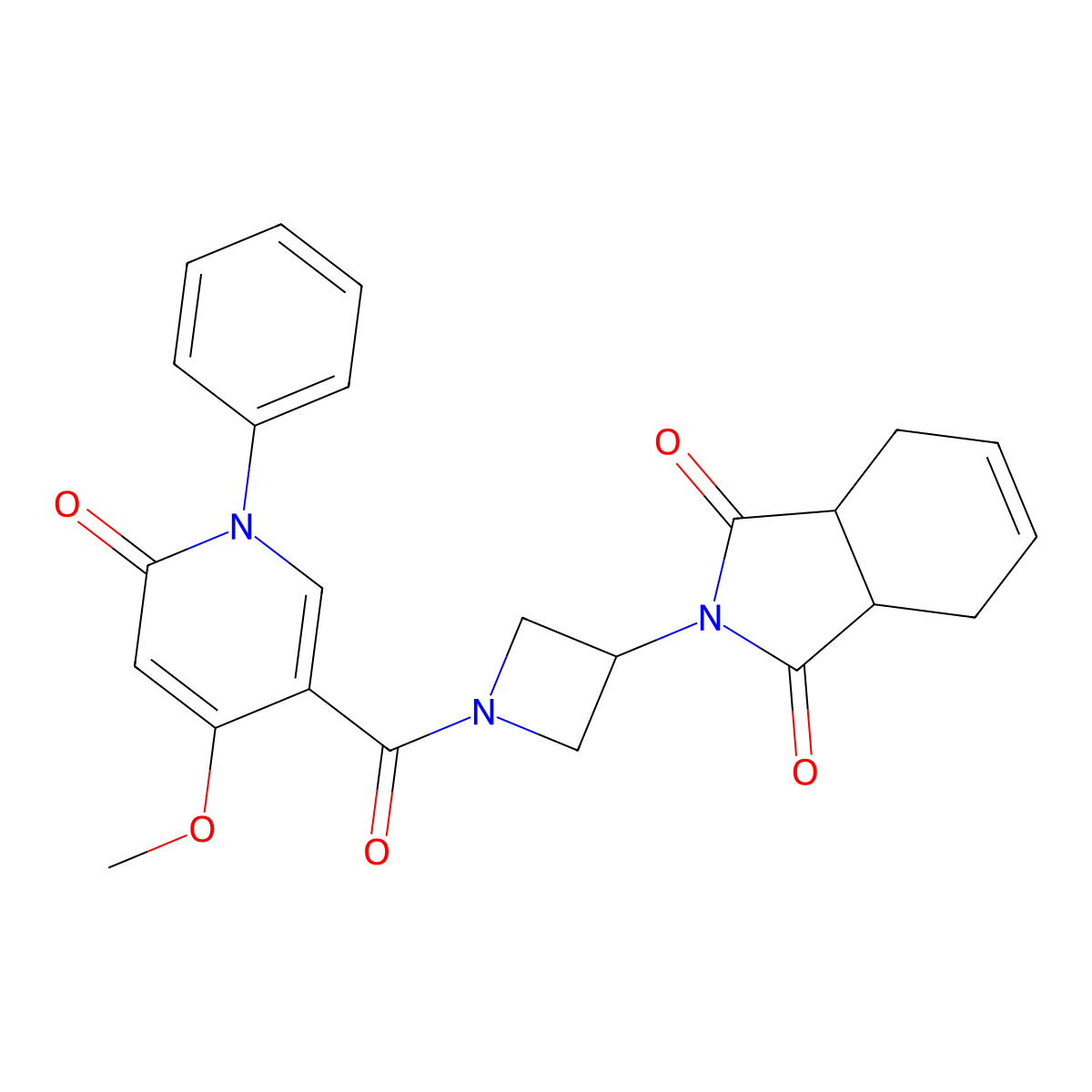 2-(1-(4-methoxy-6-oxo-1-phenyl-1,6-dihydropyridine-3-carbonyl)azetidin-3-yl)-3a,4,7,7a-tetrahydro-1H-isoindole-1,3(2H)-dione molecular structure, CAS 1904074-84-5