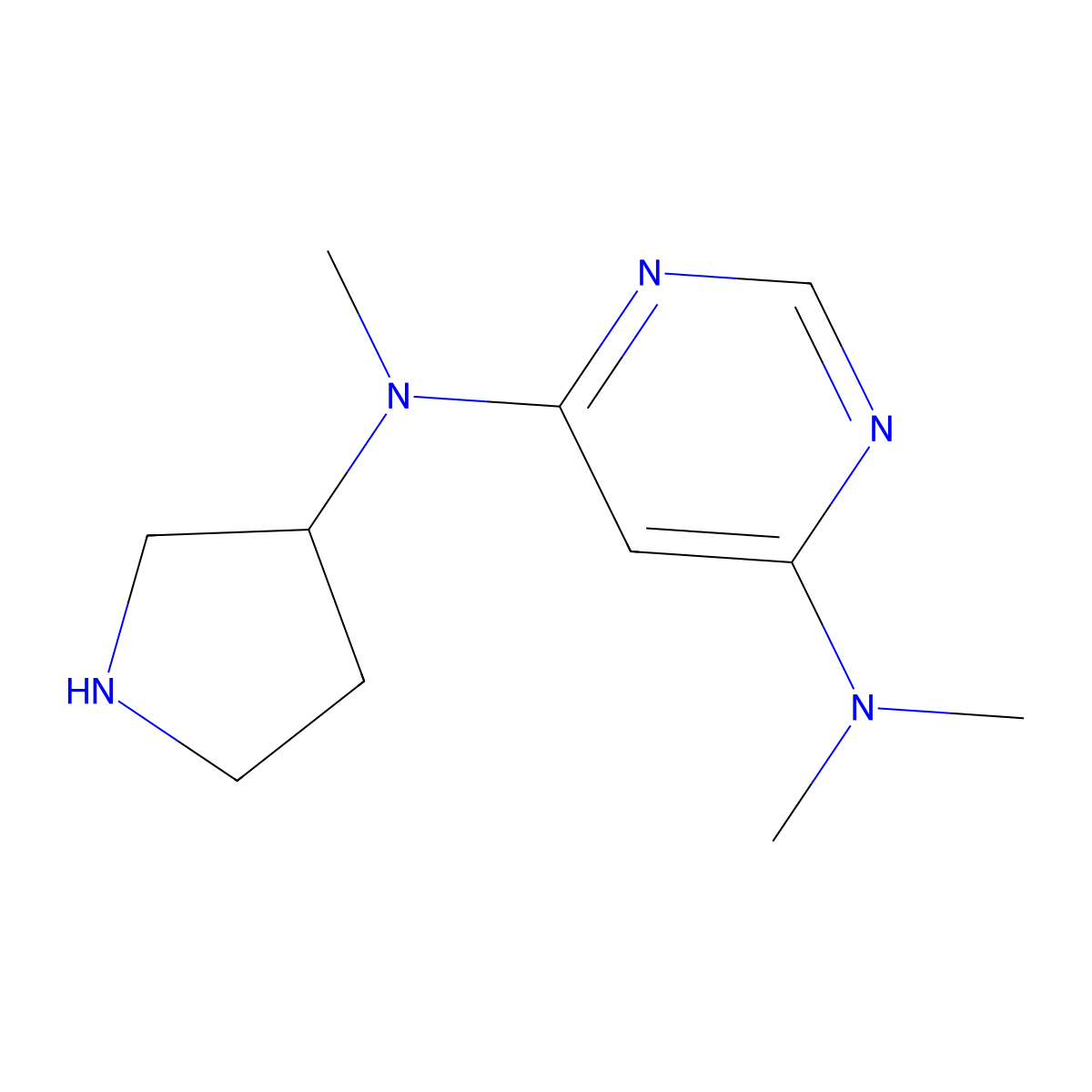 N4,N4,N6-trimethyl-N6-(pyrrolidin-3-yl)pyrimidine-4,6-diamine molecular structure, CAS 1904079-33-9