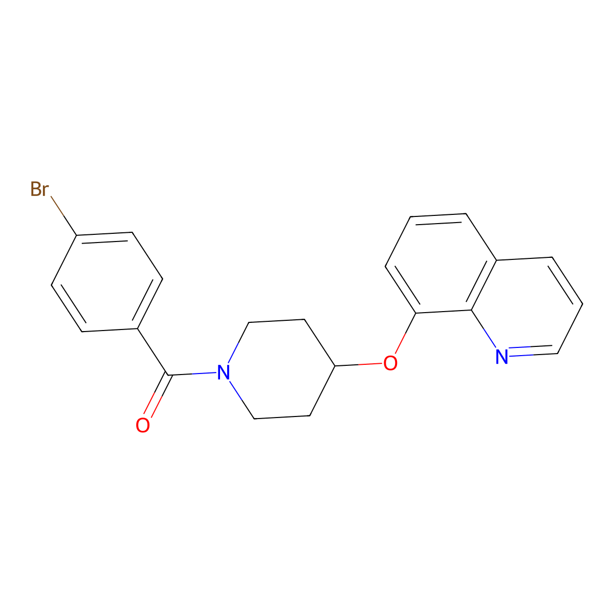 8-{[1-(4-Bromobenzoyl)piperidin-4-yl]oxy}quinoline molecular structure, CAS 1904080-98-3