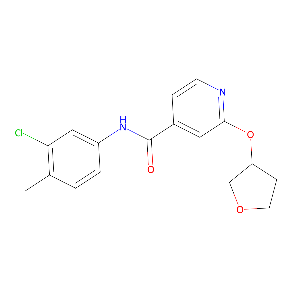 N-(3-chloro-4-methylphenyl)-2-((tetrahydrofuran-3-yl)oxy)isonicotinamide molecular structure, CAS 1904081-73-7